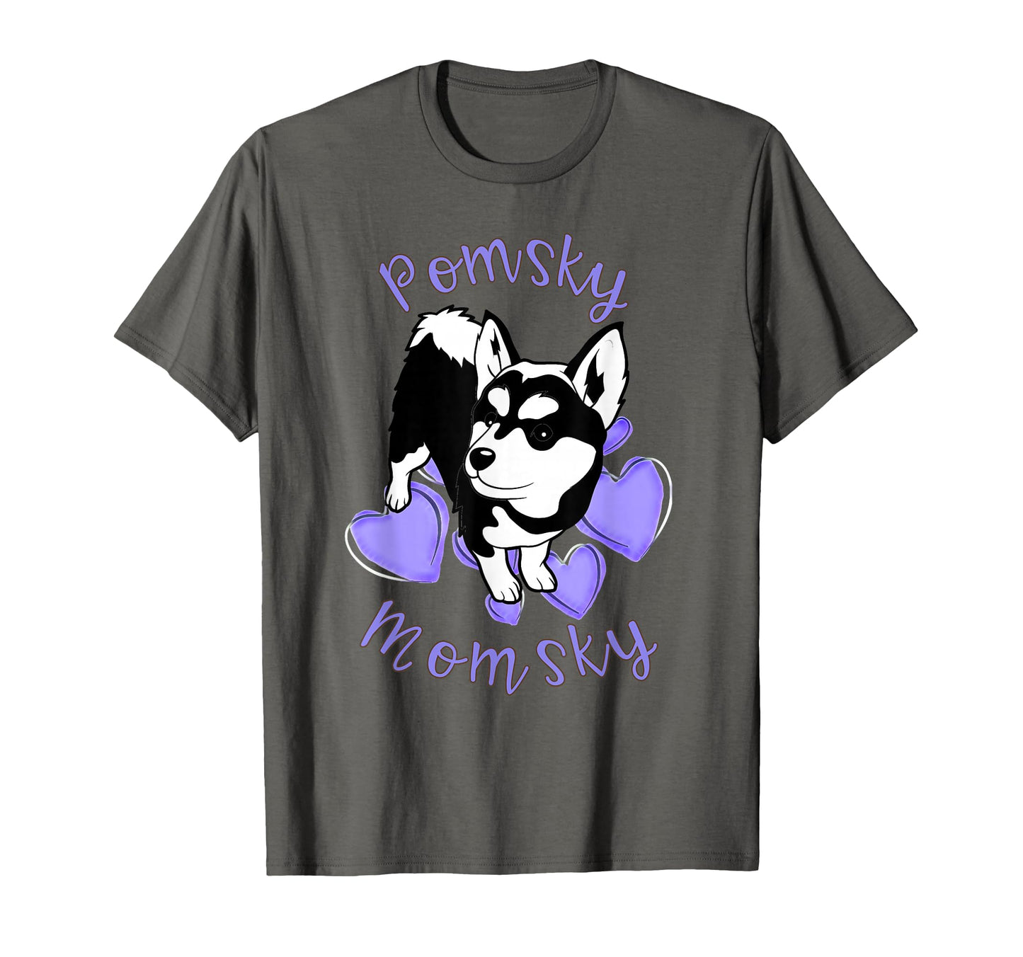 Pomsky Momsky Black And White Pomsky Mom T-Shirt - Graphic Print Men Women - T-Shirt, Sweatshirt, Hoodie