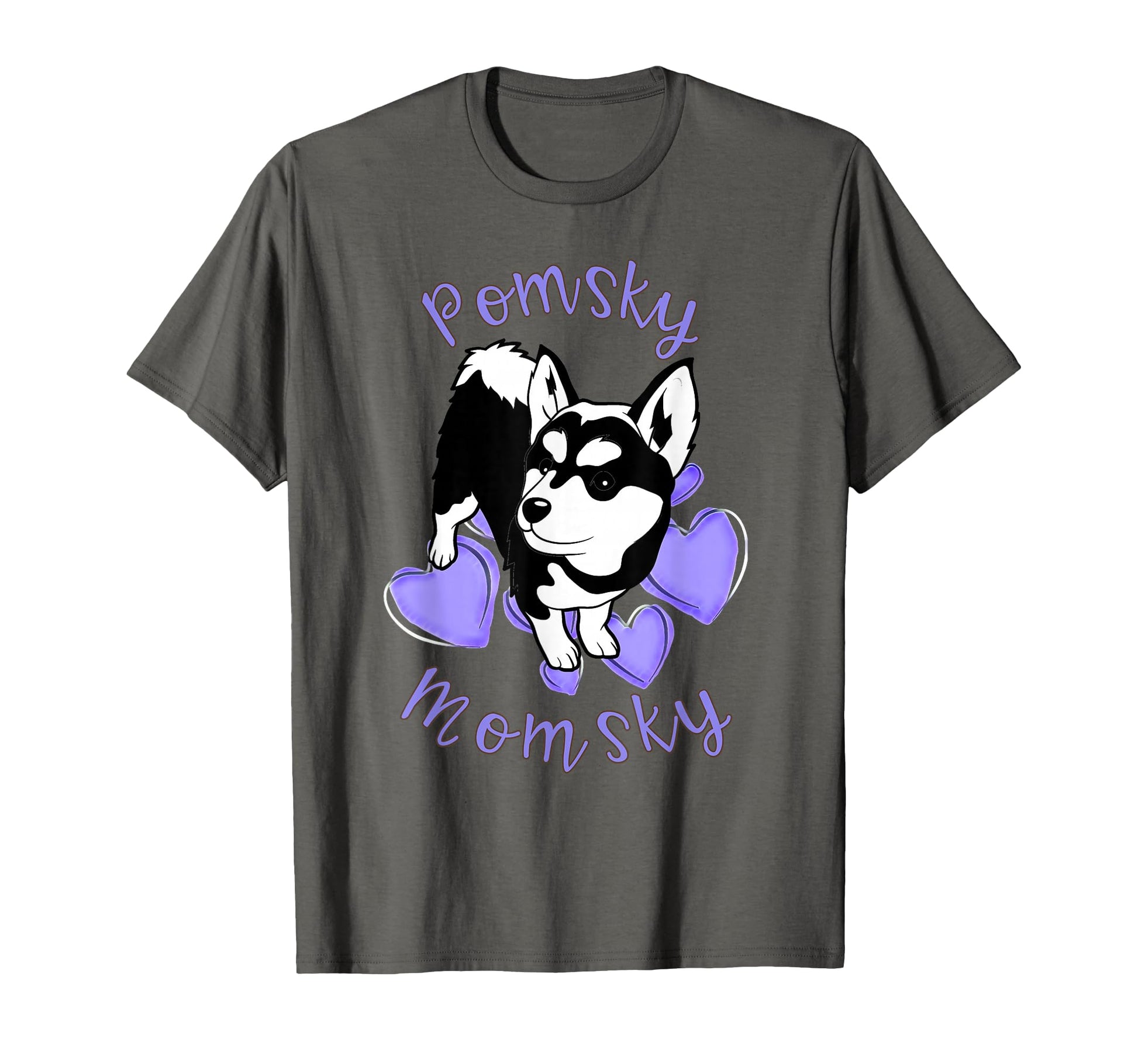 Pomsky Momsky Black And White Pomsky Mom T-Shirt - Graphic Print Men Women - T-Shirt, Sweatshirt, Hoodie