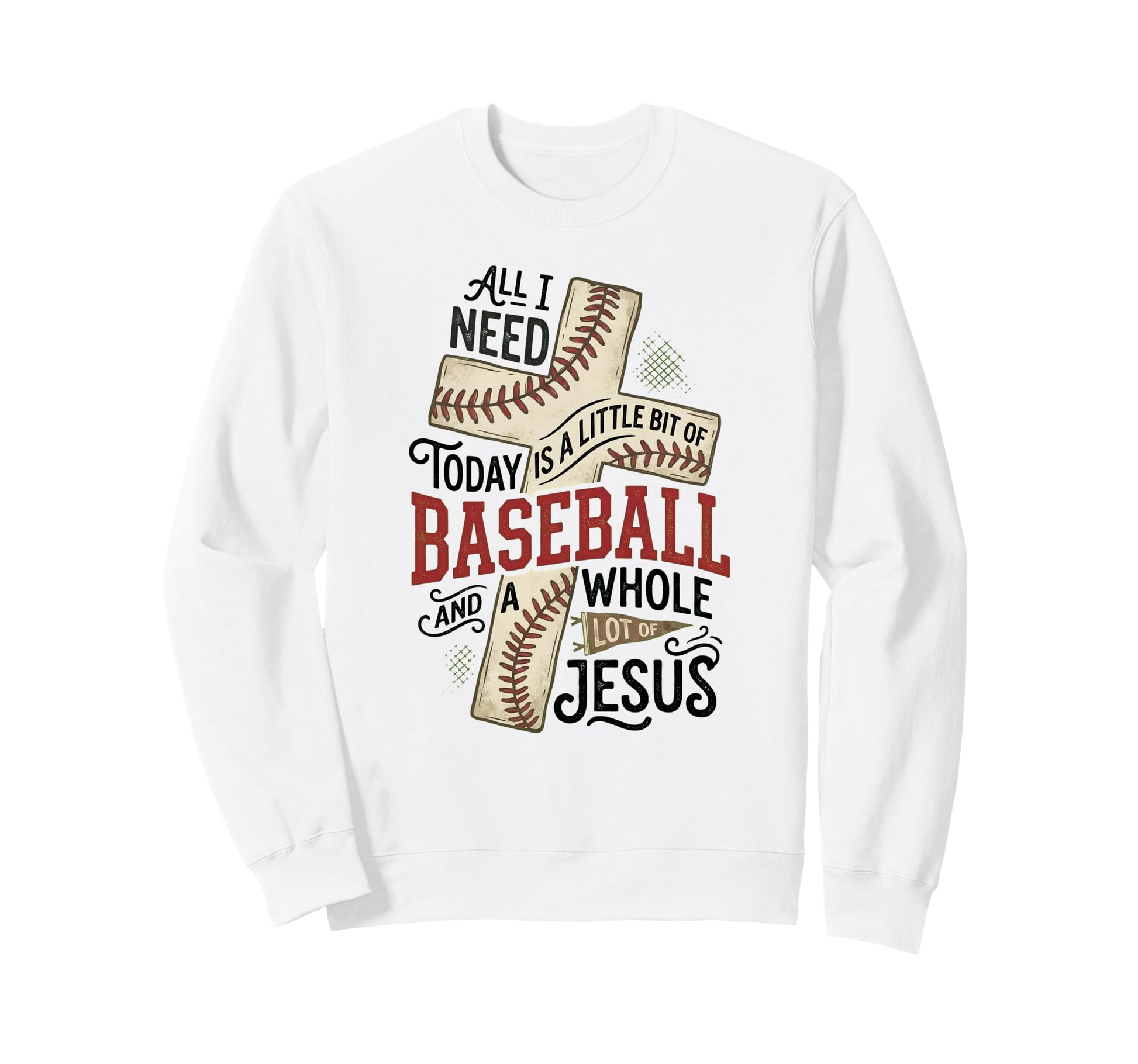 I Need Baseball And Jesus Sports Sweatshirt - Minimalist Print Men Women - T-Shirt, Sweatshirt, Hoodie