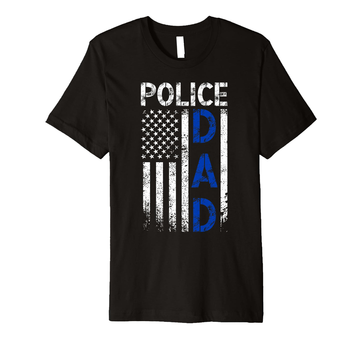 Mens Police Dad Us Flag Dad Police T-Shirt - Custom Art Print Men Women - T-Shirt, Sweatshirt, Hoodie