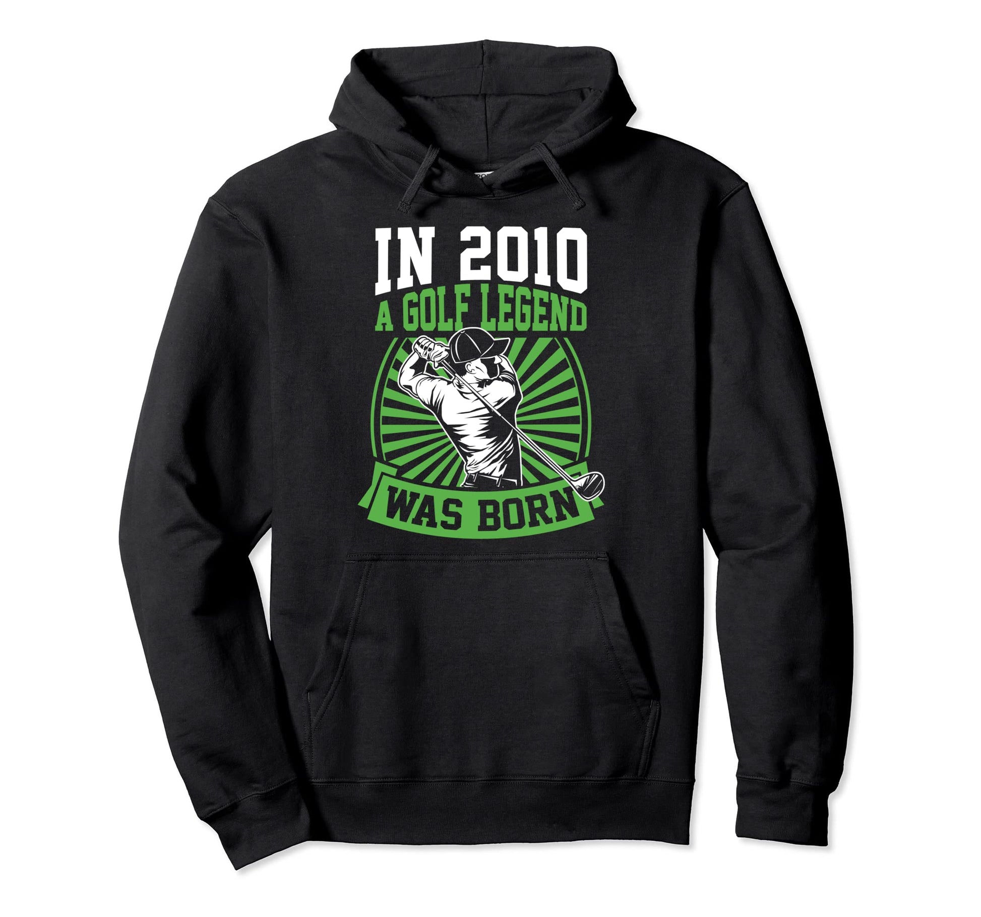 2010 Golf Legend Was Born Golfing Themed Hoodie - Graphic Print for Adults - T-Shirt, Sweatshirt, Hoodie