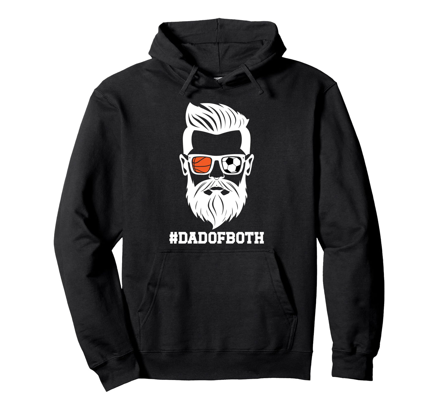 Dad Both Soccer Basketball Dad Ballers Hoodie - Minimalist Print for Adults - T-Shirt, Sweatshirt, Hoodie