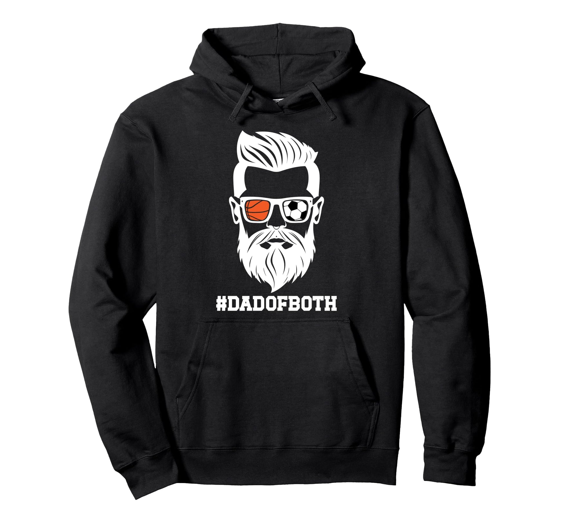 Dad Both Soccer Basketball Dad Ballers Hoodie - Minimalist Print for Adults - T-Shirt, Sweatshirt, Hoodie