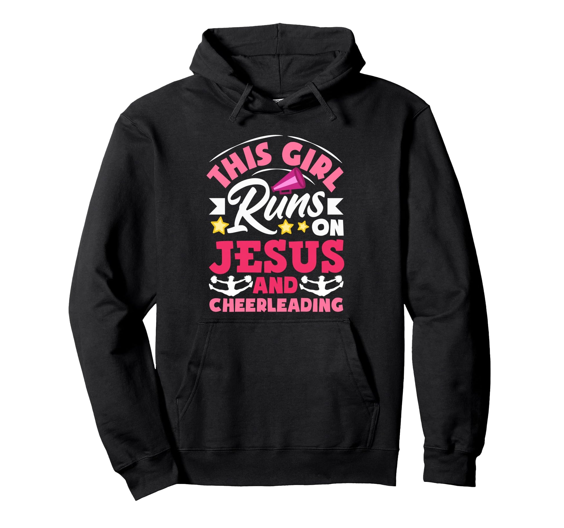Cheer This Runs Jesus And Cheerleading Hoodie - Graphic Print Men Women - T-Shirt, Sweatshirt, Hoodie