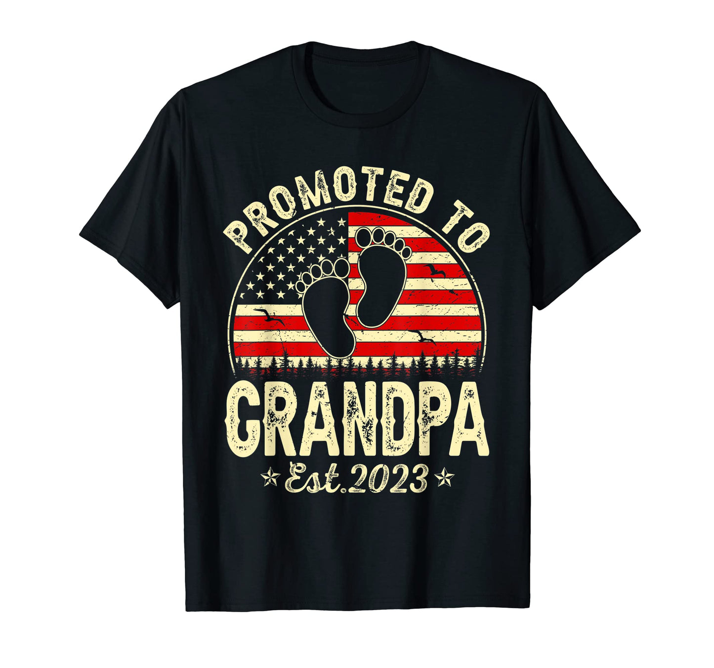Mens Promoted To Grandpa Est 2023 T-Shirt - Aesthetic Graphic Unisex - T-Shirt, Sweatshirt, Hoodie