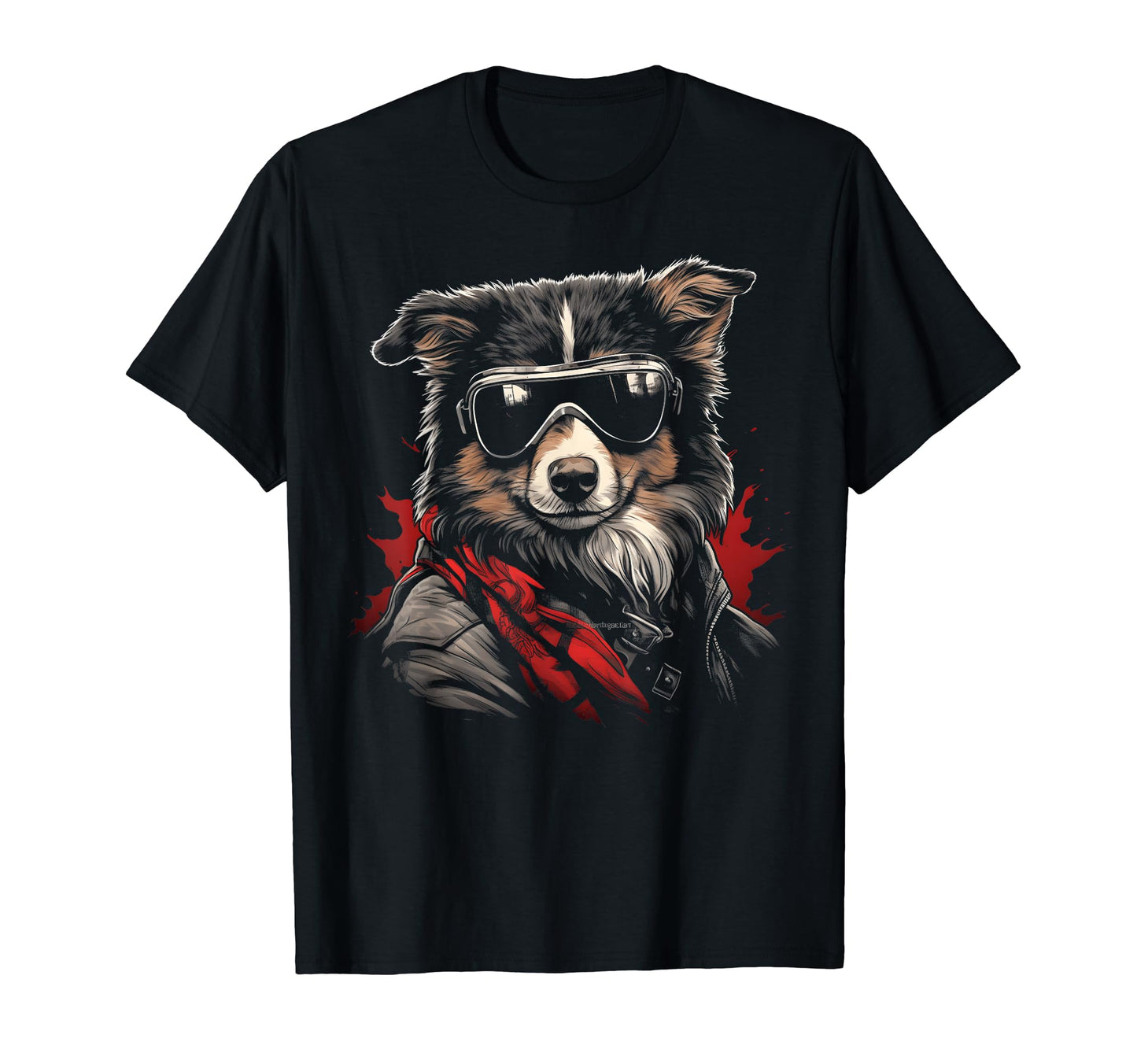 Motorcycle Dad Biker Dog Shetland T-Shirt - Novelty Apparel Men Women - T-Shirt, Sweatshirt, Hoodie