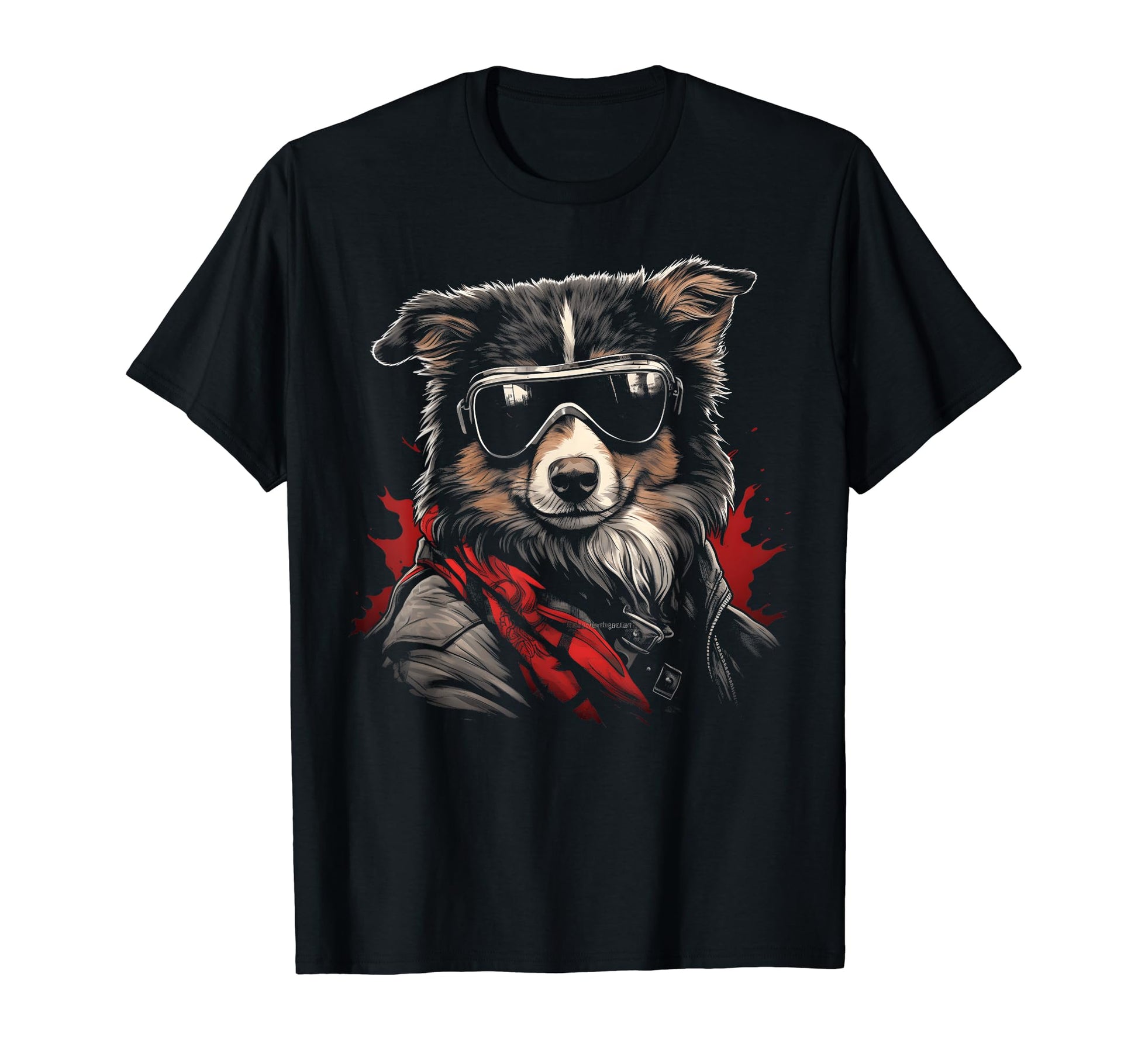 Motorcycle Dad Biker Dog Shetland T-Shirt - Novelty Apparel Men Women - T-Shirt, Sweatshirt, Hoodie