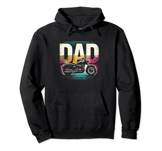 Biker Dad Motorcycle Lover Fathers Day Hoodie - Graphic Print Unisex - T-Shirt, Sweatshirt, Hoodie