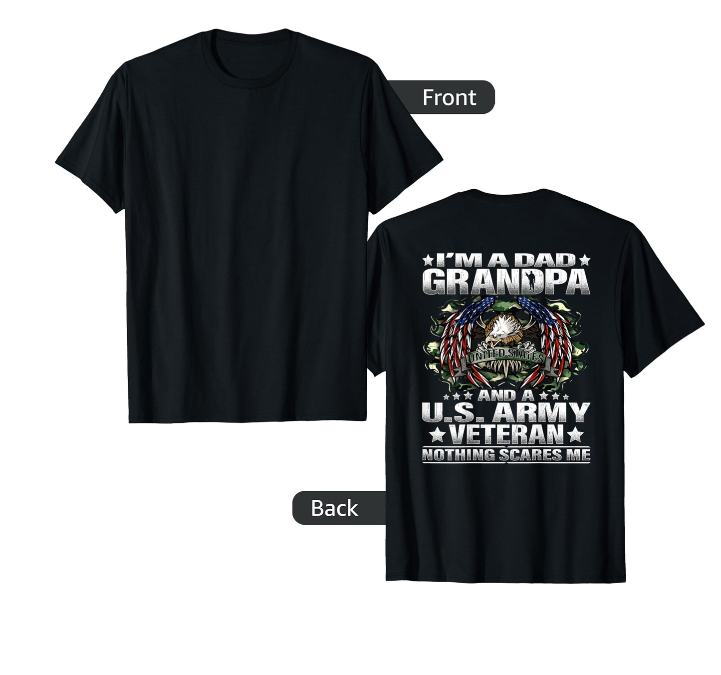Mens Im Dad Grandpa And Us Army T-Shirt - Unique Graphic for Adults - T-Shirt, Sweatshirt, Hoodie