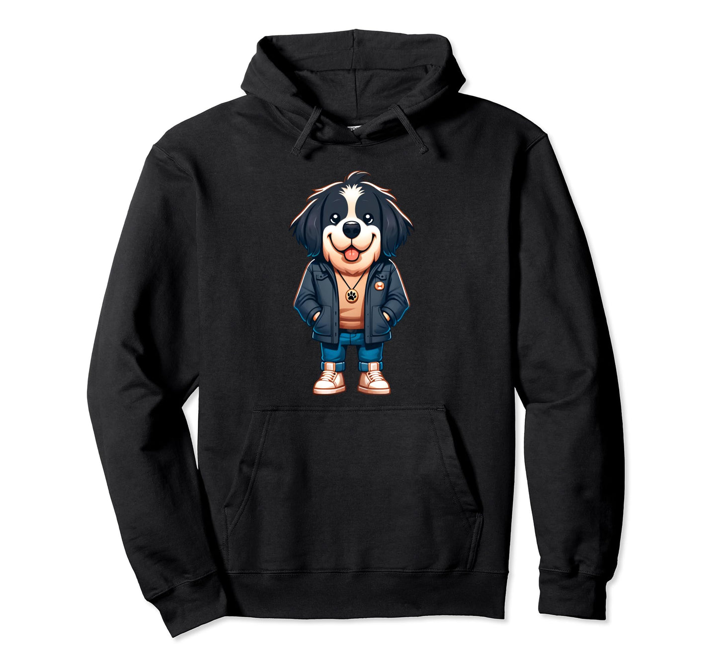 Newfoundland Dog Jacket Outfit Dog Hoodie - Fun Novelty Design for Adults - T-Shirt, Sweatshirt, Hoodie