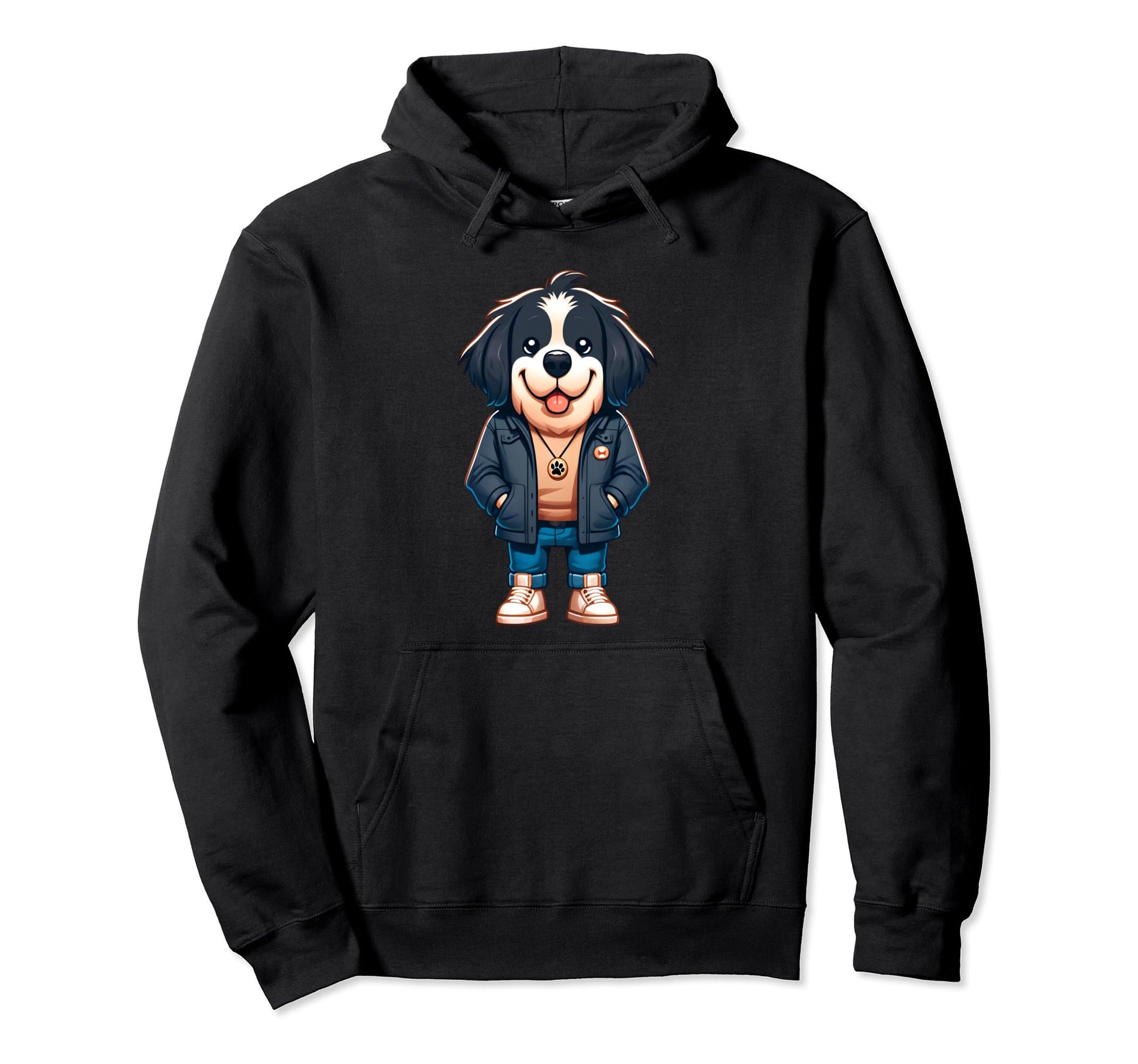 Newfoundland Dog Jacket Outfit Dog Hoodie - Fun Novelty Design for Adults - T-Shirt, Sweatshirt, Hoodie