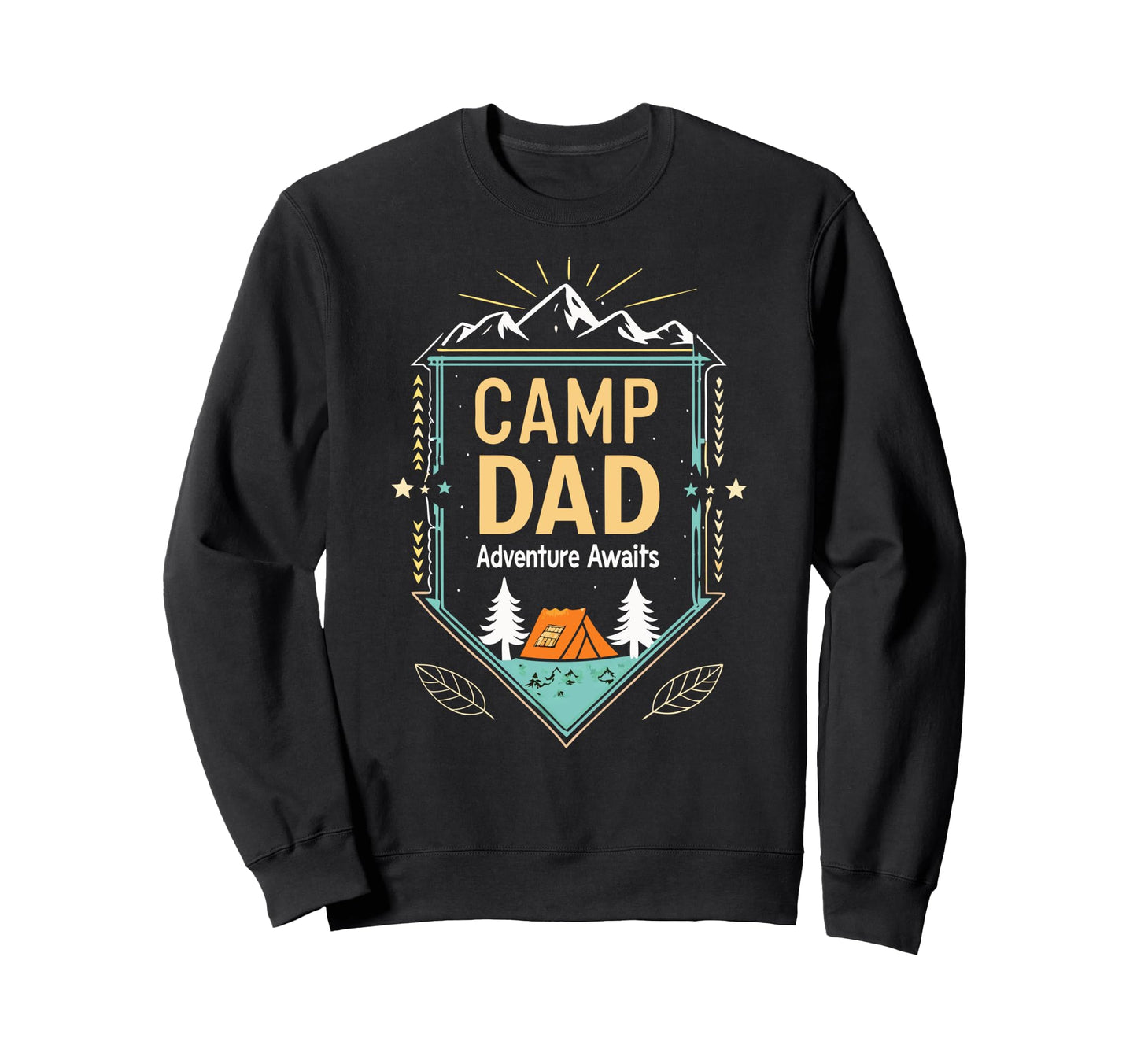 Camping Dad Adventure Awaits Fathers Sweatshirt - Graphic Print Men Women - T-Shirt, Sweatshirt, Hoodie