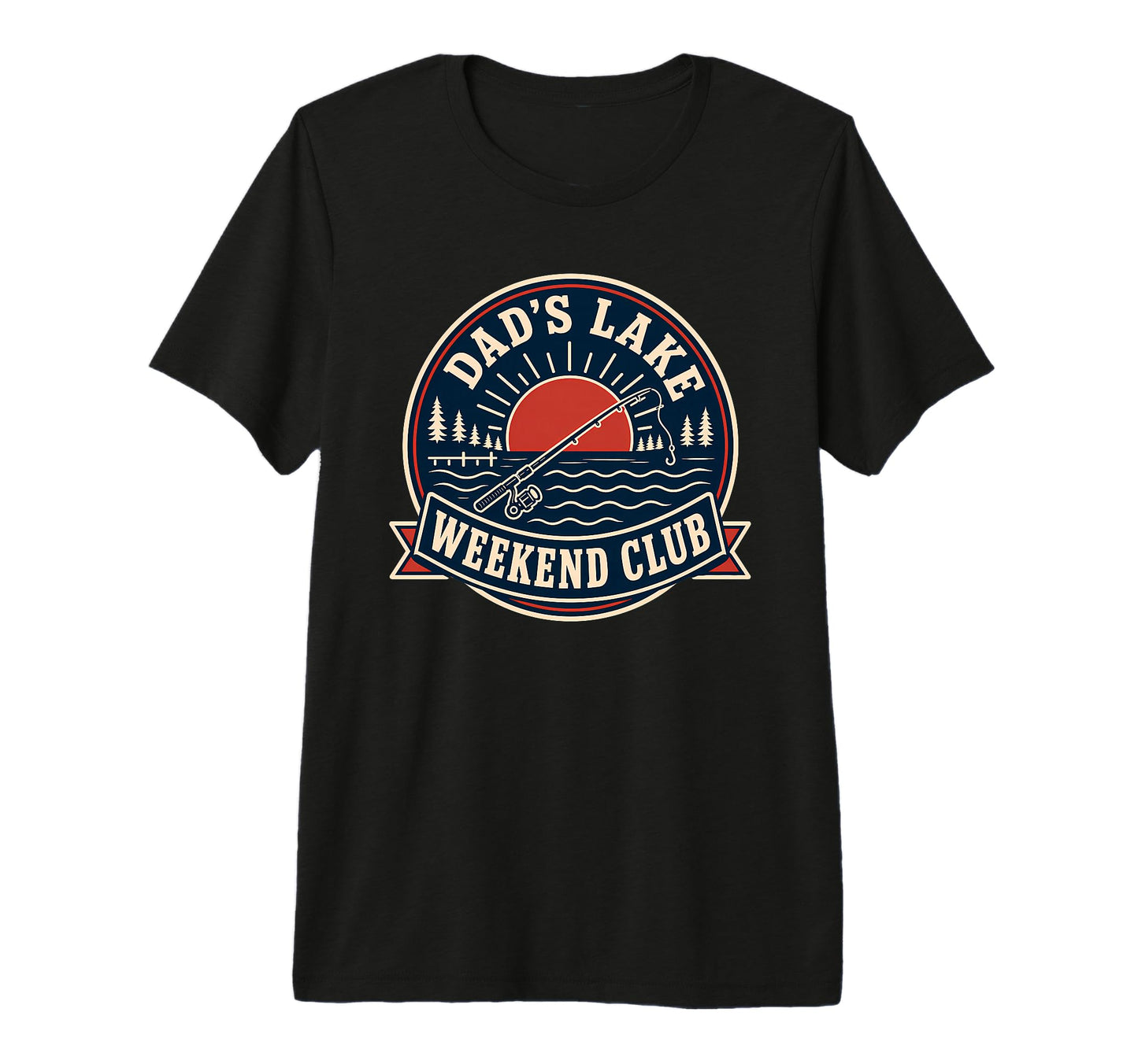 Mens Dads Lake Weekend Club Fishing T-Shirt - Trendy Graphic Unisex - T-Shirt, Sweatshirt, Hoodie