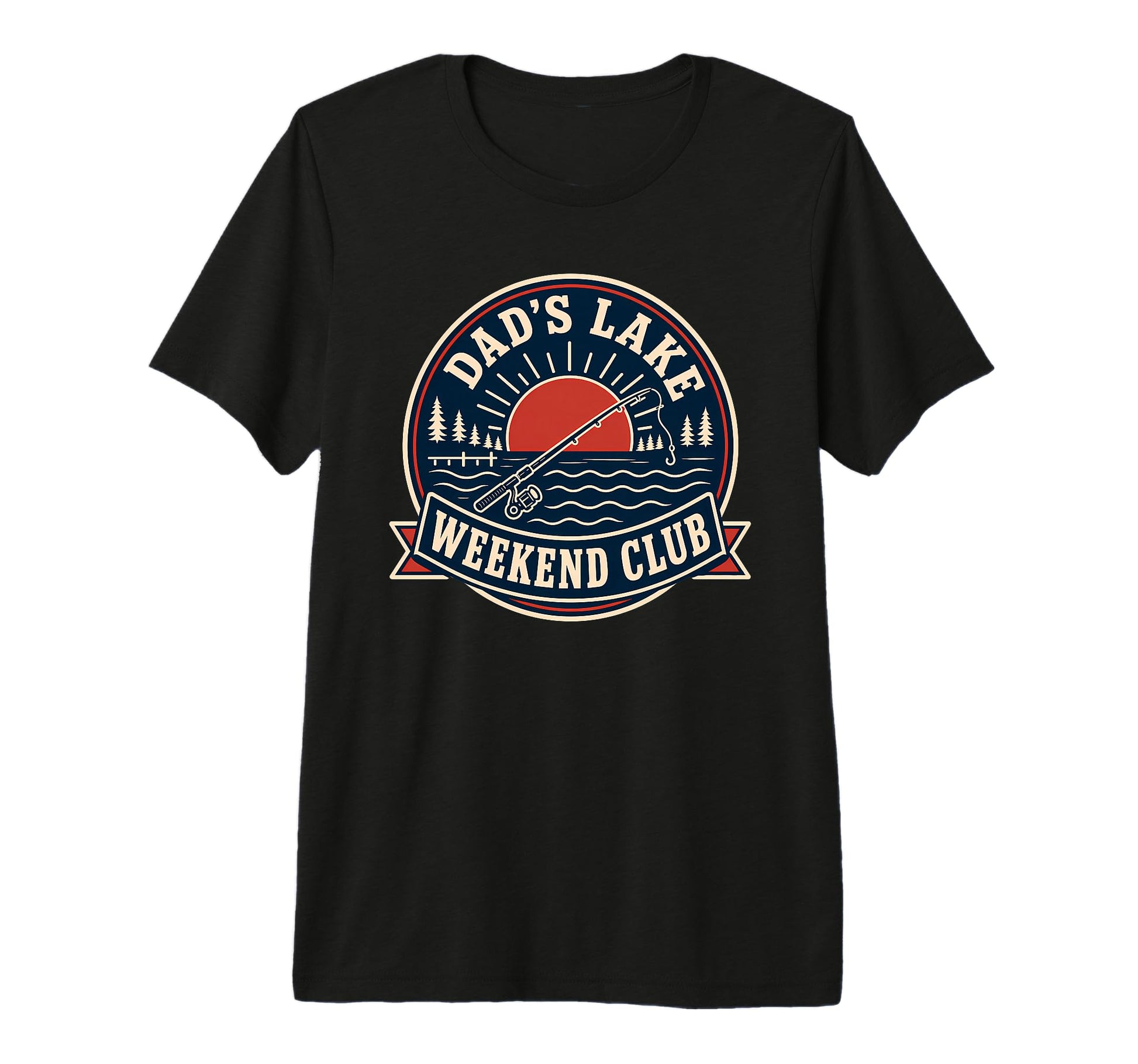 Mens Dads Lake Weekend Club Fishing T-Shirt - Trendy Graphic Unisex - T-Shirt, Sweatshirt, Hoodie