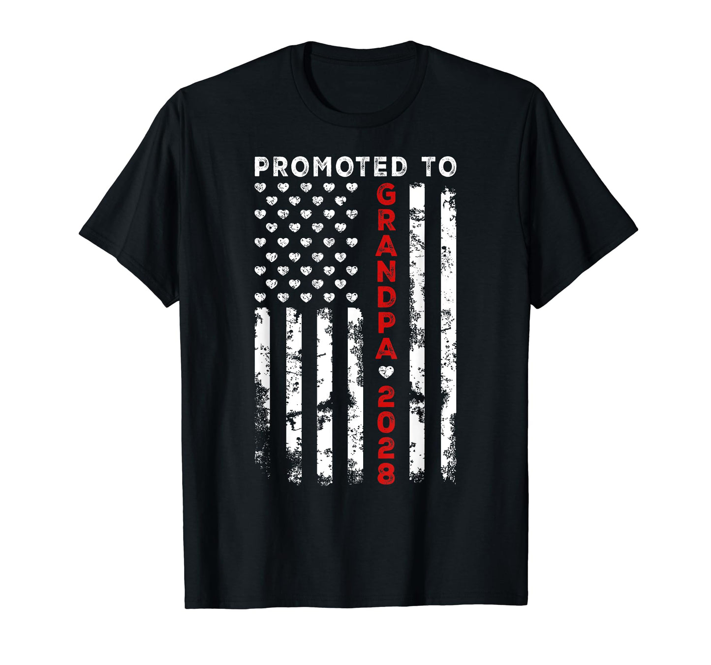 Usa American Flag Promoted To Grandpa T-Shirt - Trendy Graphic for Adults - T-Shirt, Sweatshirt, Hoodie