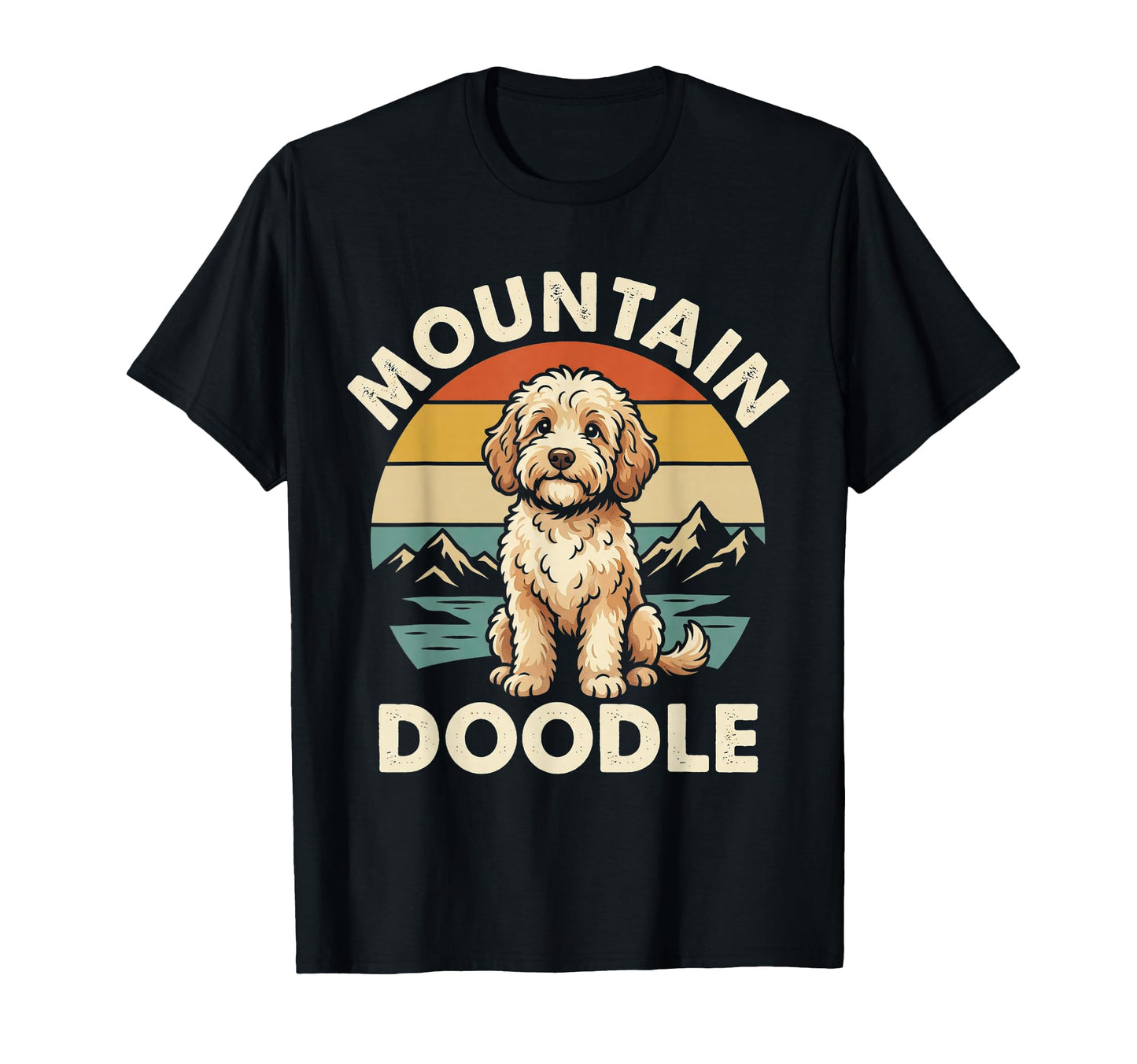 Mountain Doodle Dog Scenic Sunset T-Shirt - Fun Novelty Design Men Women - T-Shirt, Sweatshirt, Hoodie