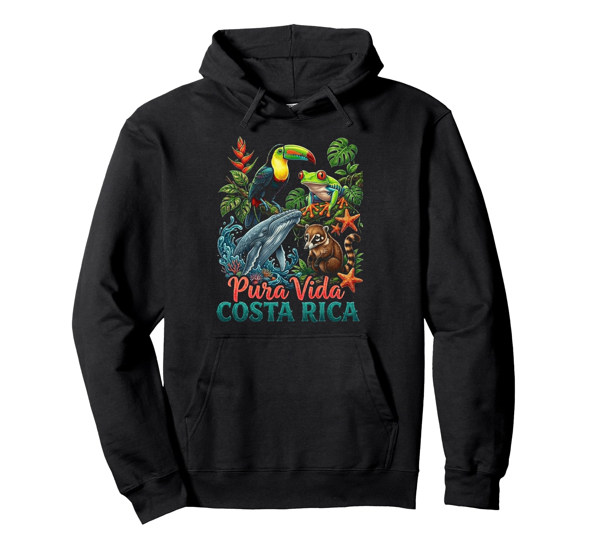 Costa Rican Frog Vacation Tropical Pura Hoodie - Unique Graphic for Adults - T-Shirt, Sweatshirt, Hoodie