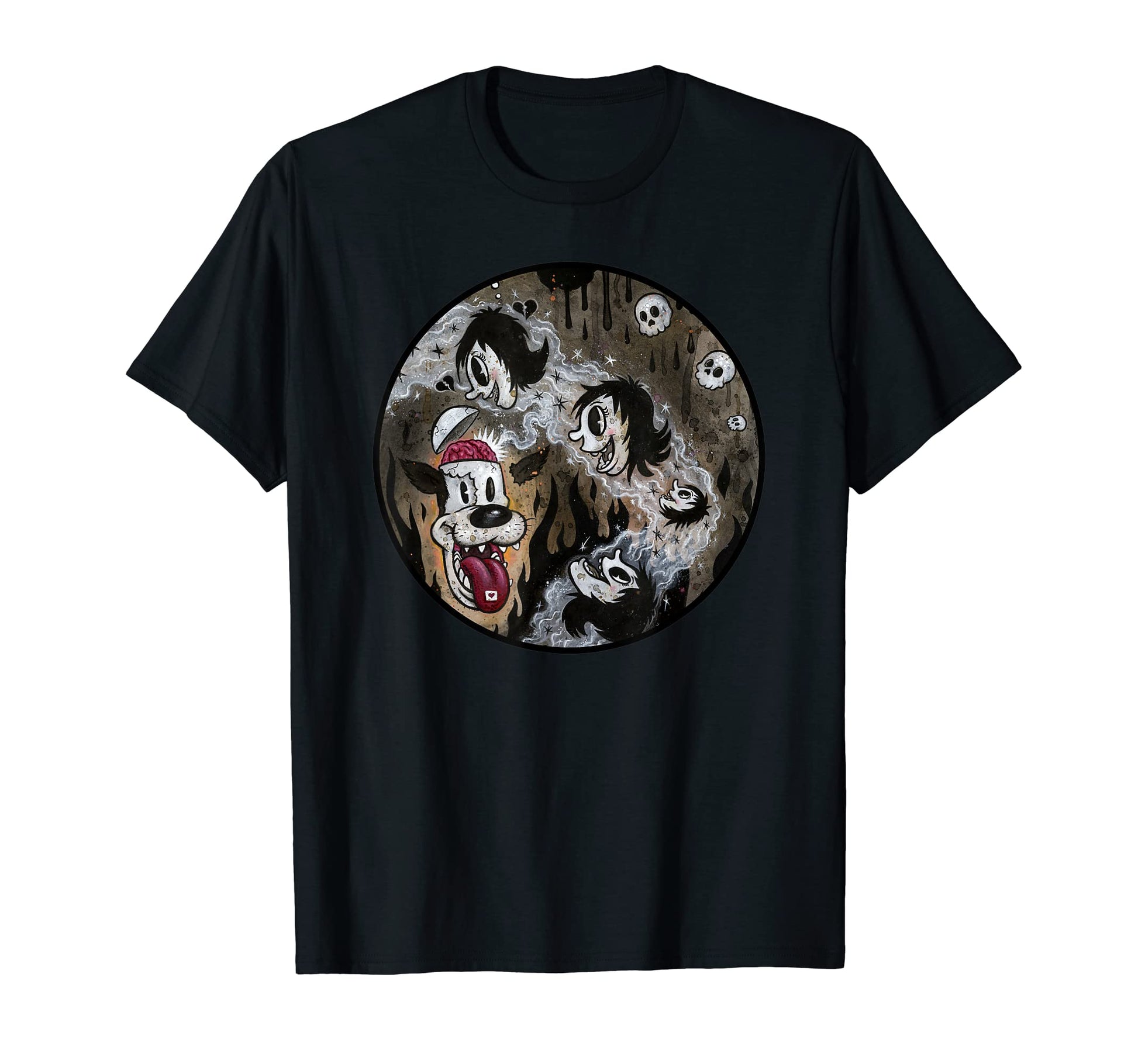 Big Bad Wolf Horror Cartoon Animation Pop T-Shirt - Graphic Print Unisex - T-Shirt, Sweatshirt, Hoodie