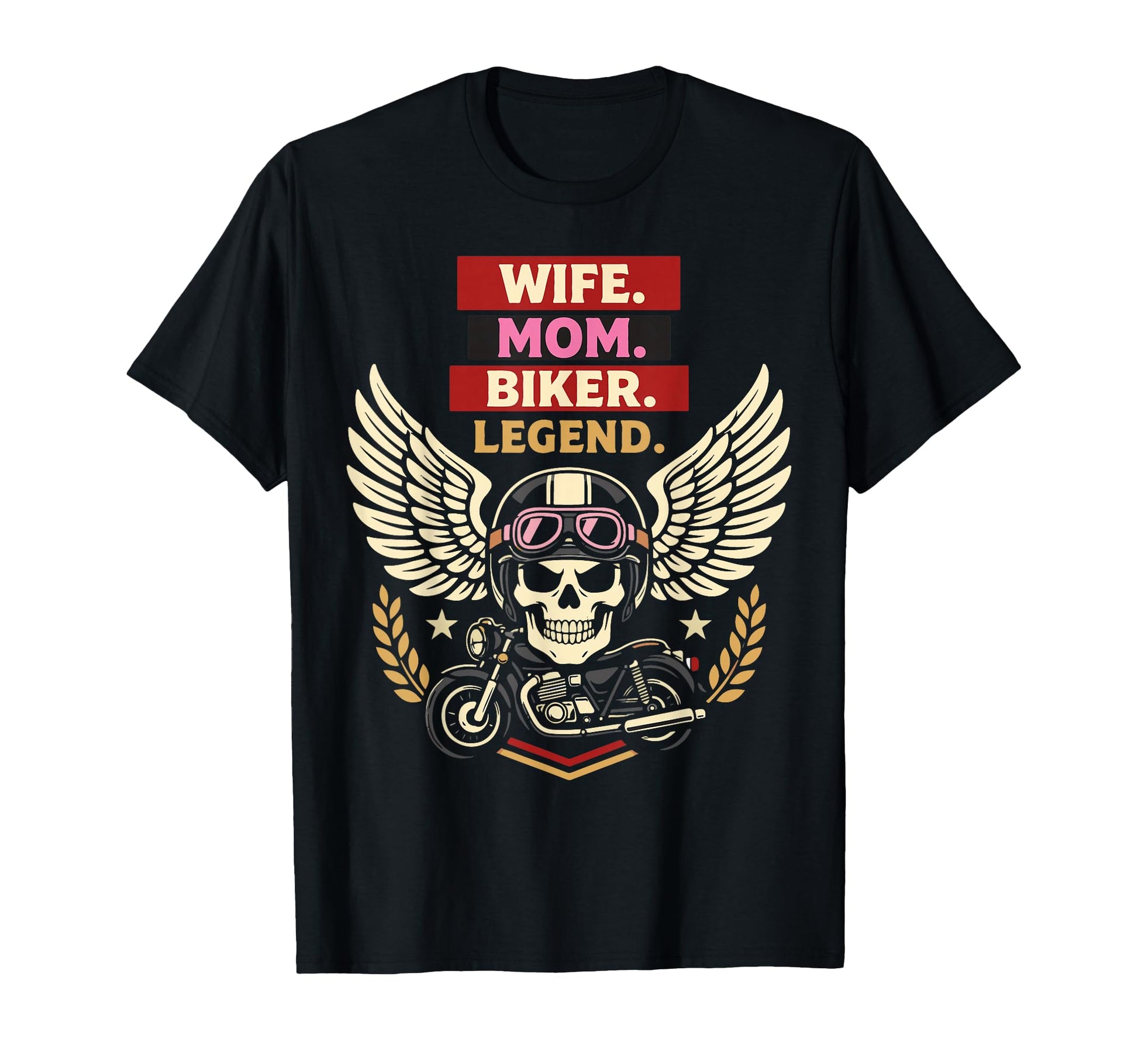 Motorcycle Biker Wife Mom Wife Mom T-Shirt - Fun Novelty Design for Adults - T-Shirt, Sweatshirt, Hoodie