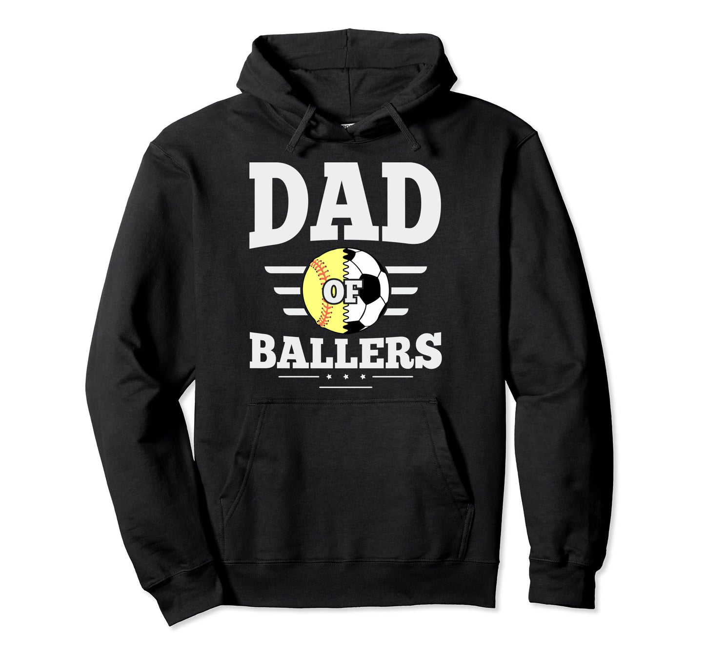Dad Ballers Dad Softball And Hoodie - Casual Everyday Wear for Adults - T-Shirt, Sweatshirt, Hoodie