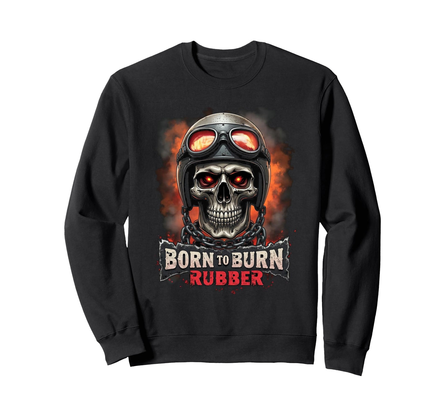 Skull Helmet Gear Punk Rock Biker Sweatshirt - Aesthetic Graphic Unisex - T-Shirt, Sweatshirt, Hoodie