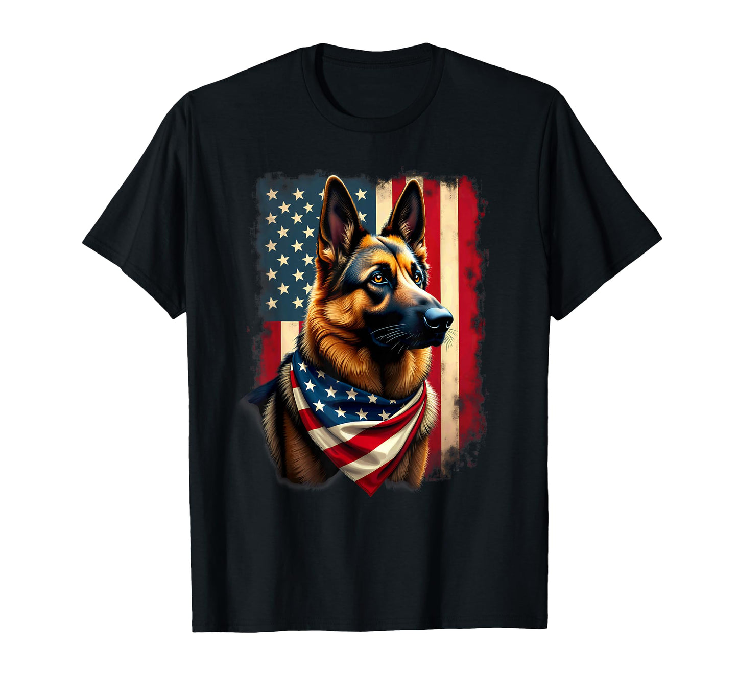 American Flag German Shepherd Dog T-Shirt - Unique Graphic for Adults - T-Shirt, Sweatshirt, Hoodie