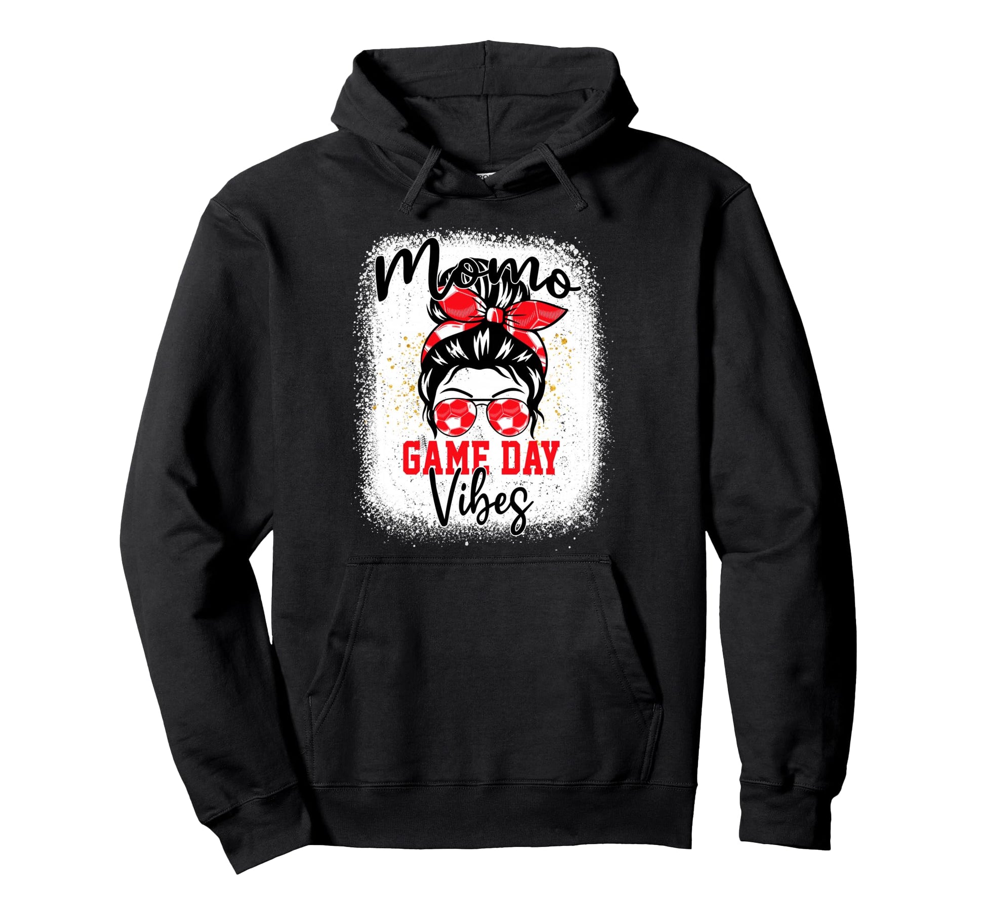 Soccer Momo Bleached Bun Mothers Day Hoodie - Custom Art Print for Adults - T-Shirt, Sweatshirt, Hoodie