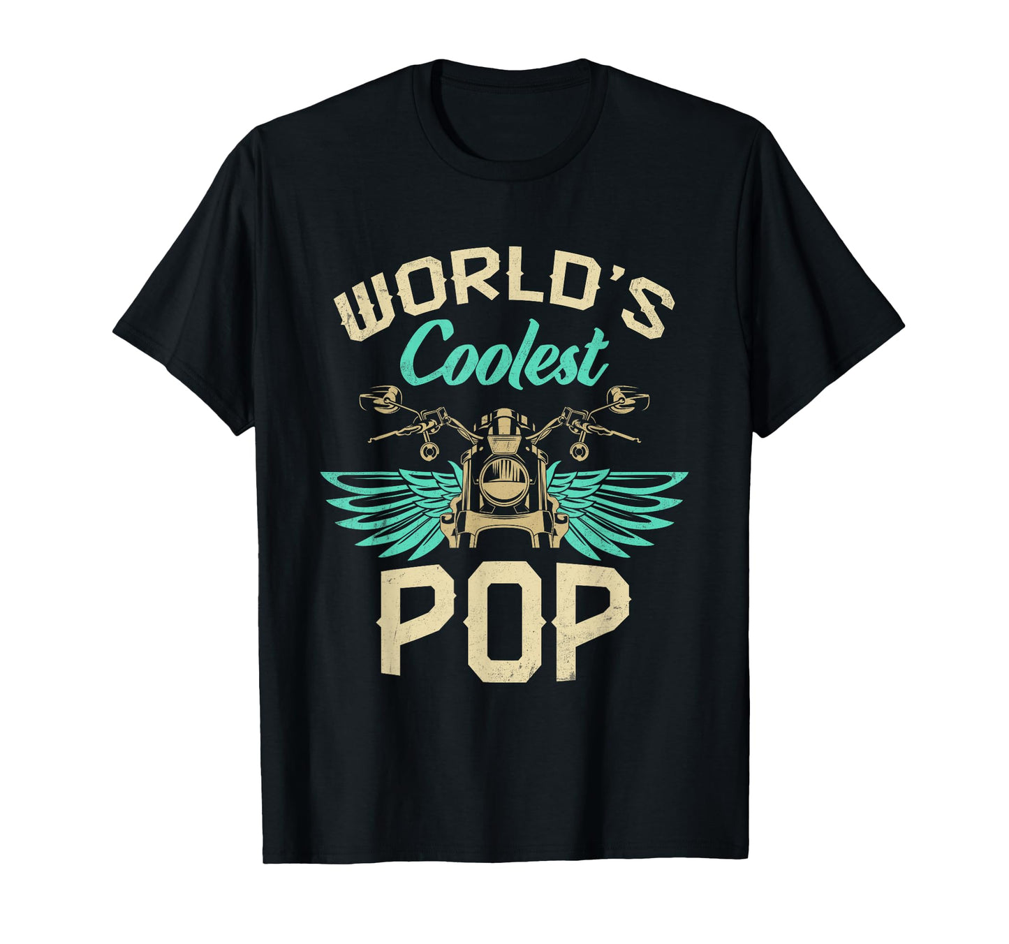 Worlds Coolest Pop Motorcycle Fathers T-Shirt - Graphic Print Men Women - T-Shirt, Sweatshirt, Hoodie