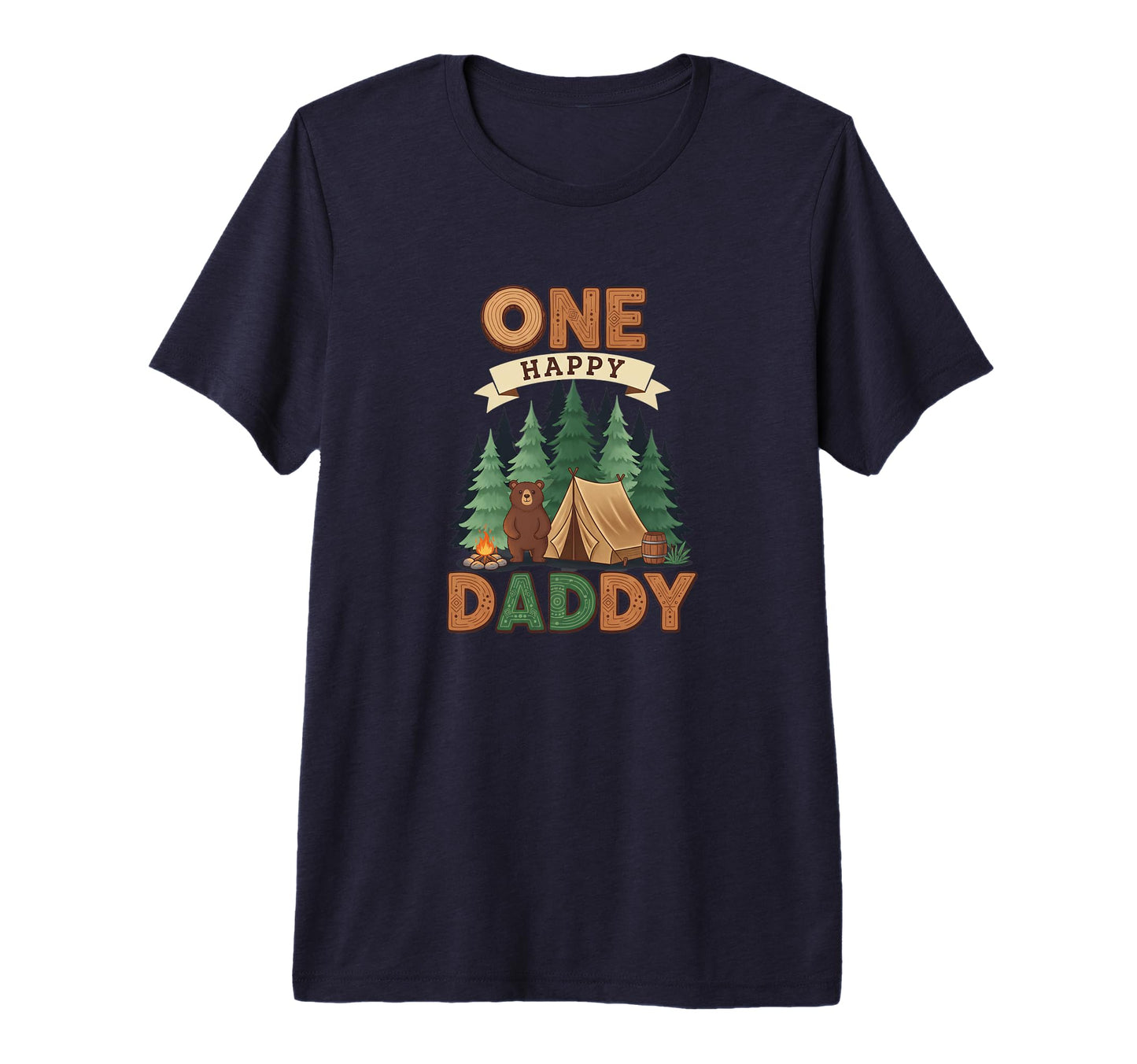 One Happy Daddy Dad First Birthday T-Shirt - Trendy Graphic for Adults - T-Shirt, Sweatshirt, Hoodie