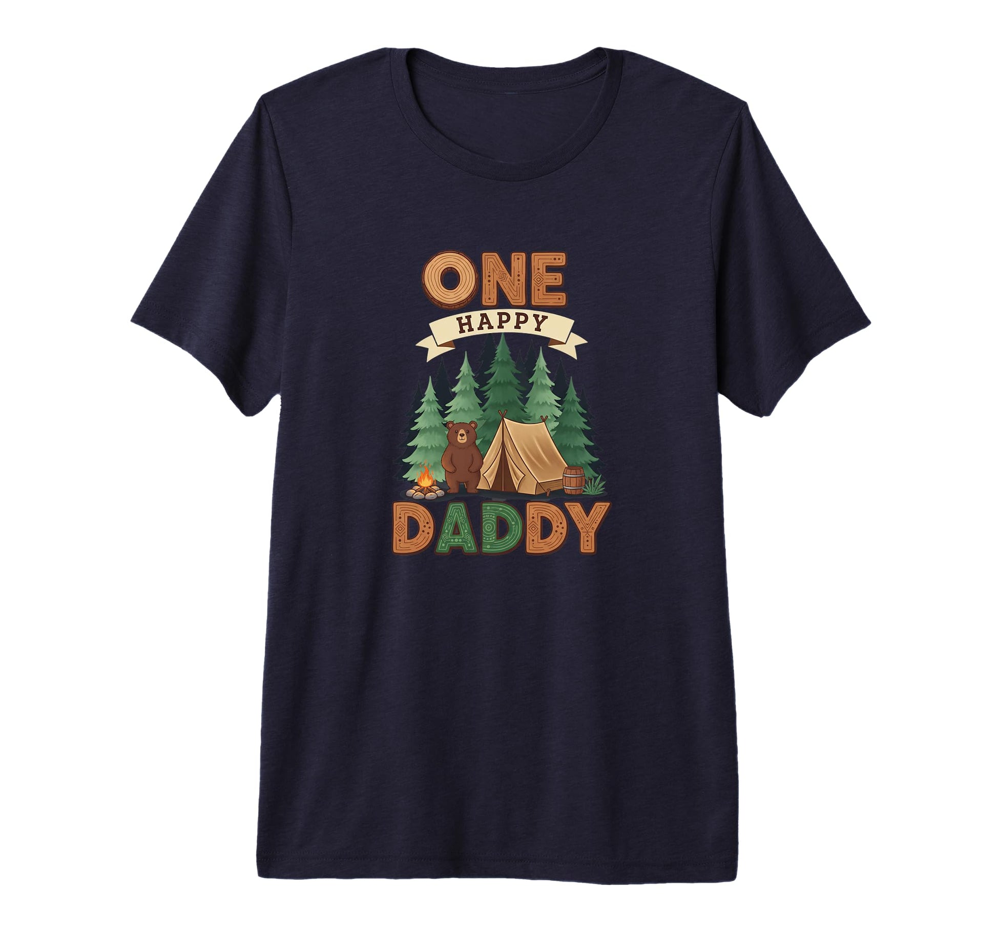 One Happy Daddy Dad First Birthday T-Shirt - Trendy Graphic for Adults - T-Shirt, Sweatshirt, Hoodie