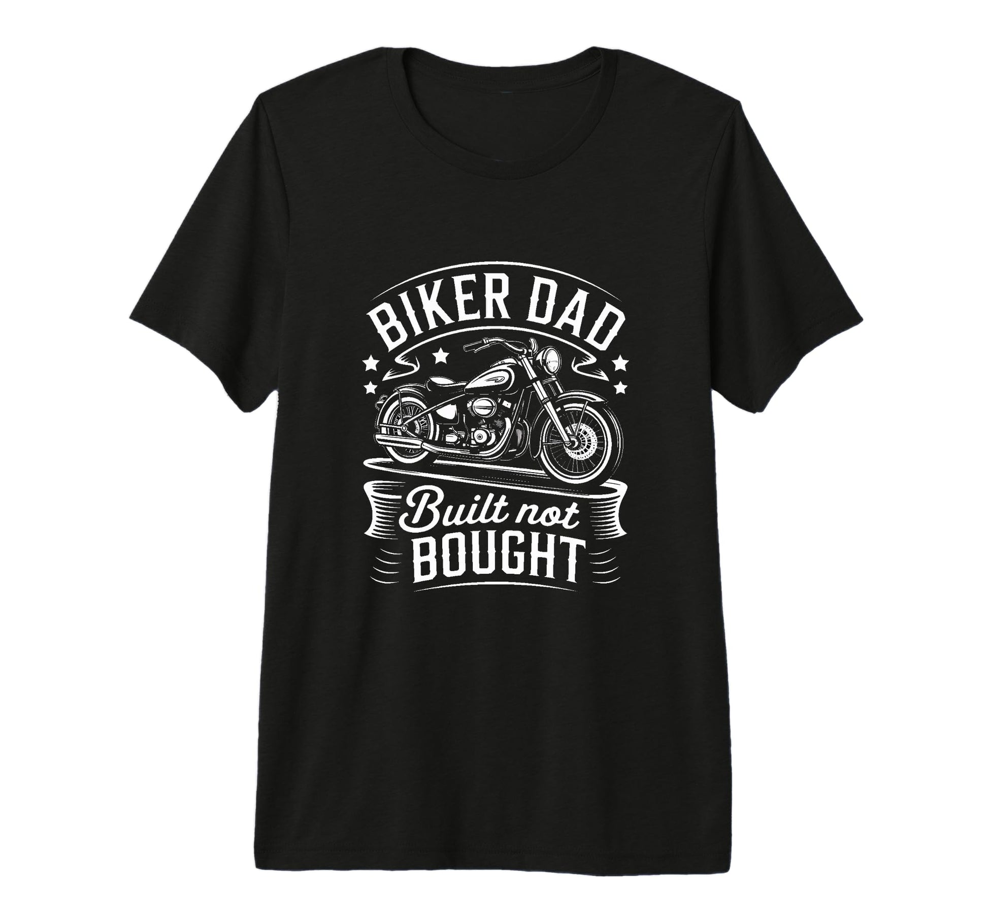 Biker Dad Motorcycle Father Tri Blend T-Shirt - Custom Art Print Men Women - T-Shirt, Sweatshirt, Hoodie