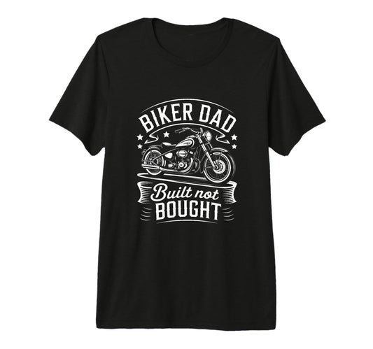 Biker Dad Motorcycle Father Tri Blend T-Shirt - Custom Art Print Men Women - T-Shirt, Sweatshirt, Hoodie