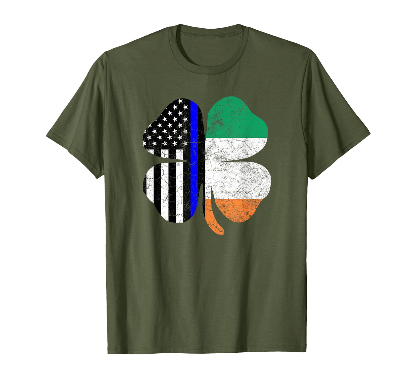 St Patricks Day Thin Blue Line T-Shirt - Custom Art Print Men Women - T-Shirt, Sweatshirt, Hoodie