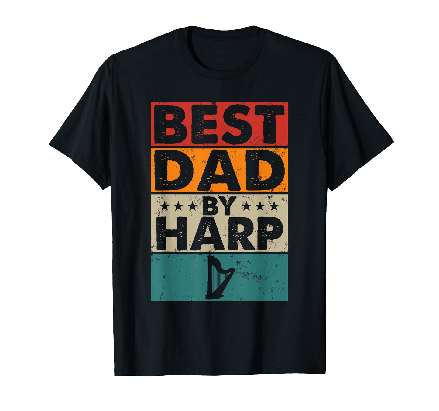 Best Dad Harp Funny Instrumentalist T-Shirt - Custom Art Print Men Women - T-Shirt, Sweatshirt, Hoodie