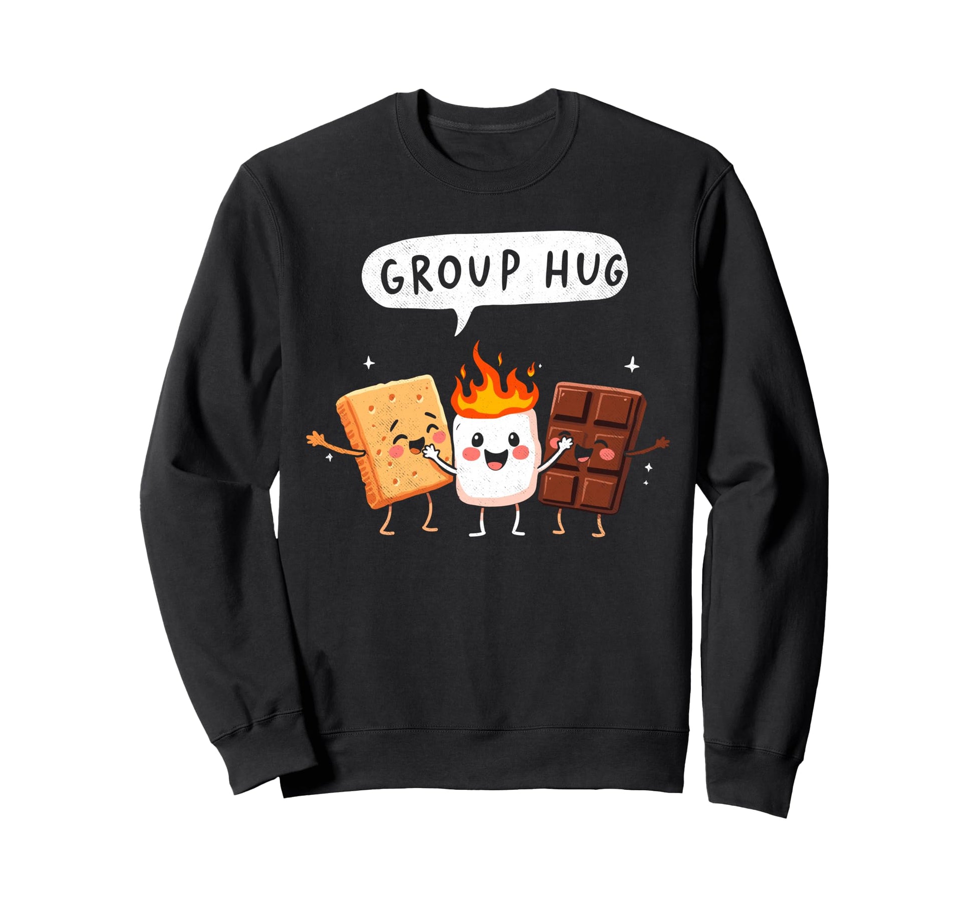 Camping Group Hug Smores Marshmallow Sweatshirt - Unique Graphic Men Women - T-Shirt, Sweatshirt, Hoodie