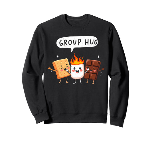 Camping Group Hug Smores Marshmallow Sweatshirt - Unique Graphic Men Women - T-Shirt, Sweatshirt, Hoodie