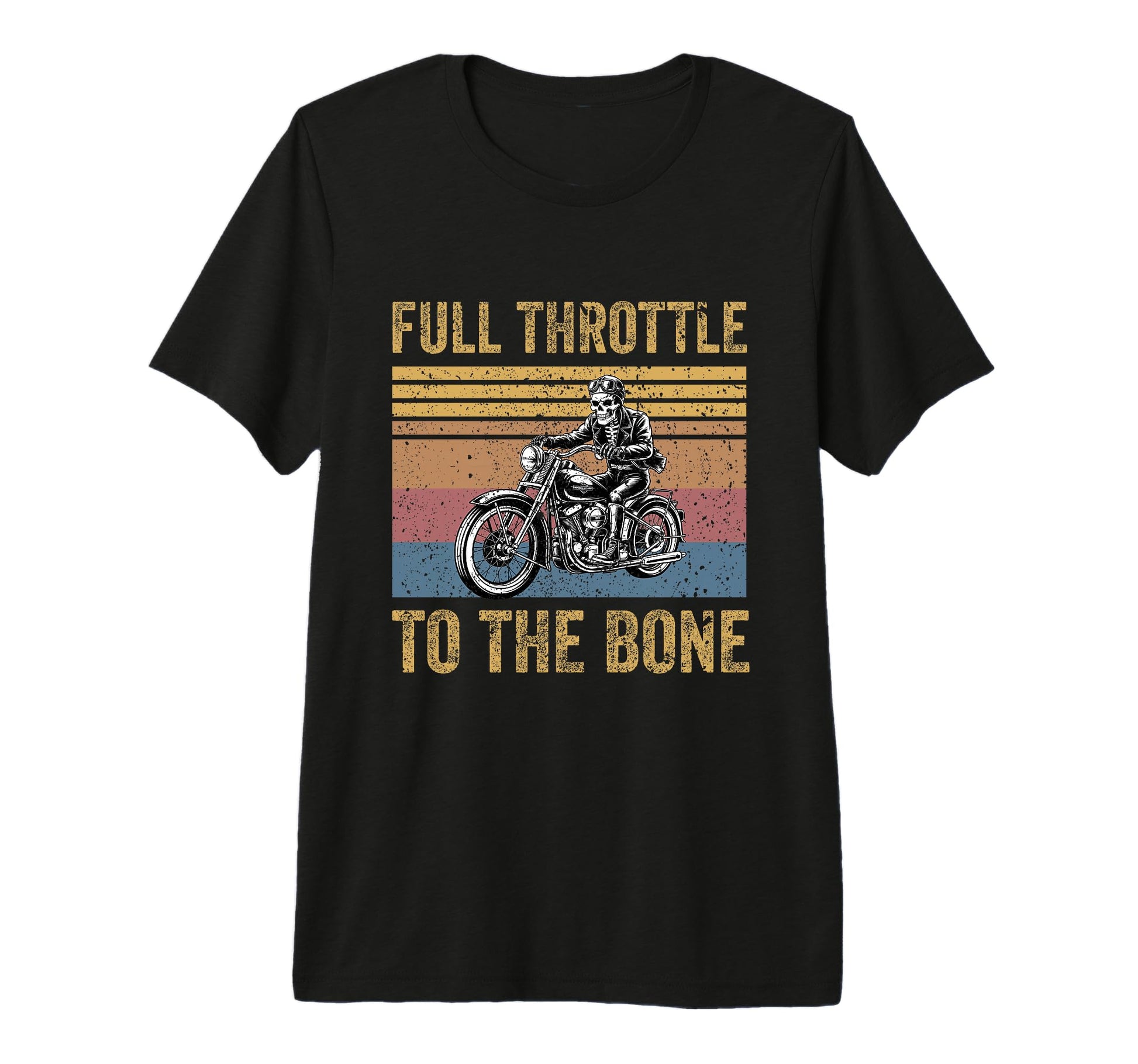 Skeleton Biker Motorcycle Dad Full T-Shirt - Streetwear Style for Adults - T-Shirt, Sweatshirt, Hoodie