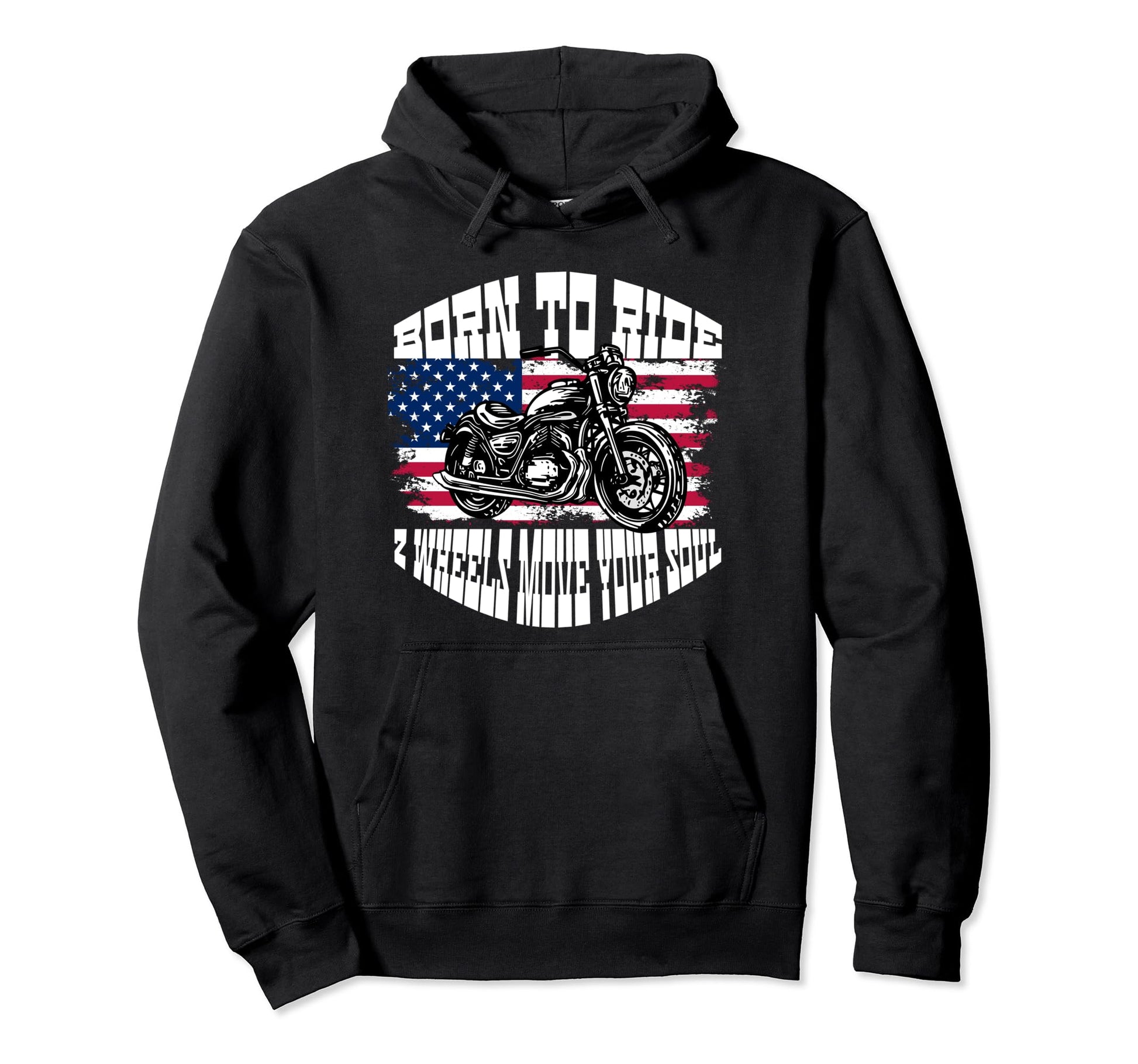 Us Flag Biker Dad Motorcycle Fathers Day Hoodie - Graphic Print Unisex - T-Shirt, Sweatshirt, Hoodie