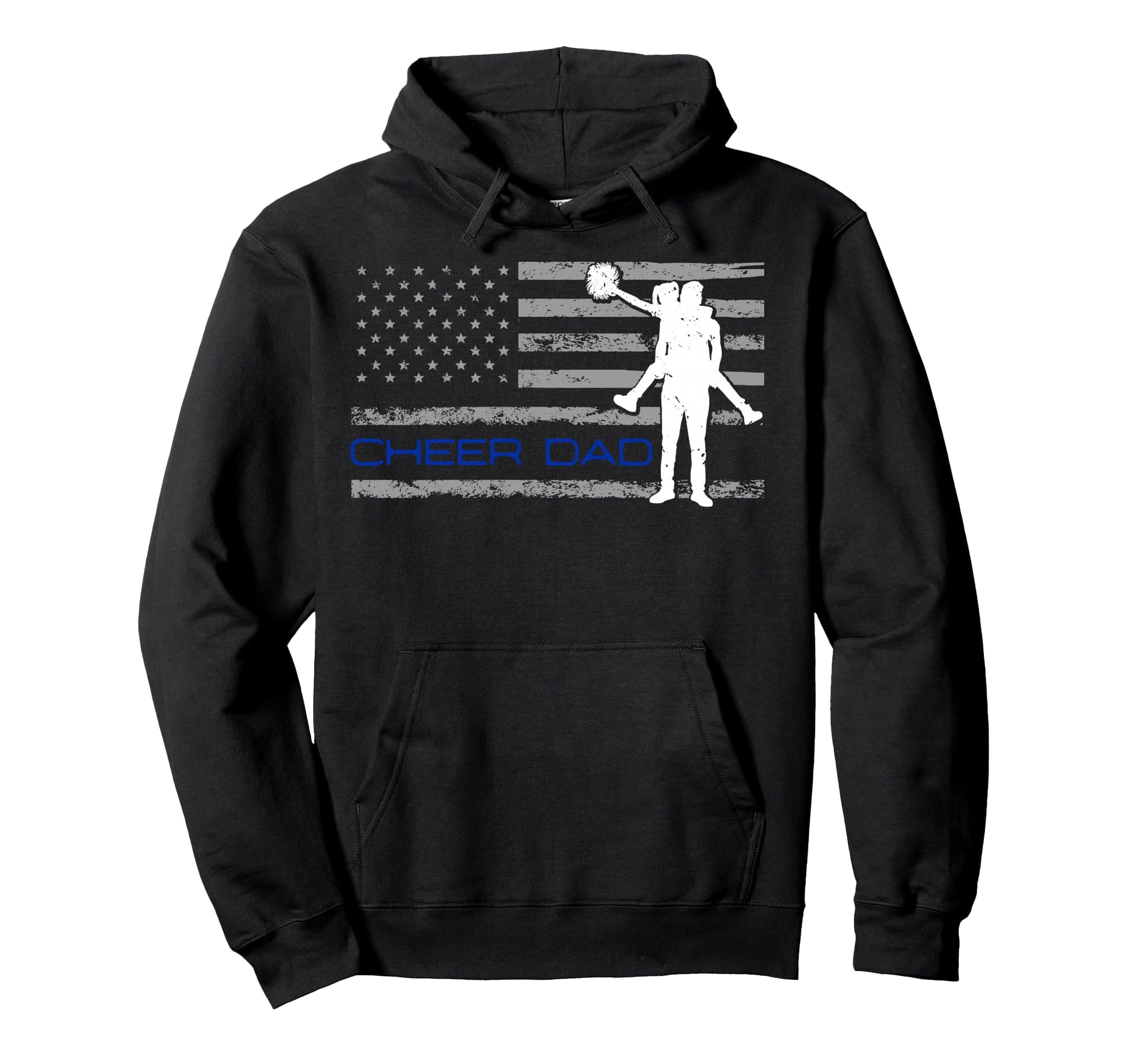 American Us Flag Cheer Dad 4Th Hoodie - Casual Everyday Wear Men Women - T-Shirt, Sweatshirt, Hoodie