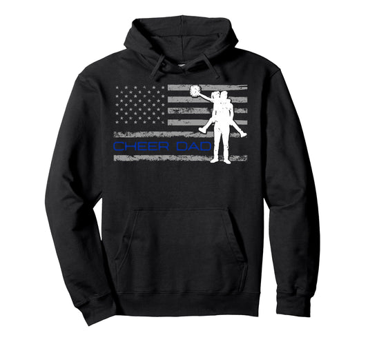 American Us Flag Cheer Dad 4Th Hoodie - Casual Everyday Wear Men Women - T-Shirt, Sweatshirt, Hoodie