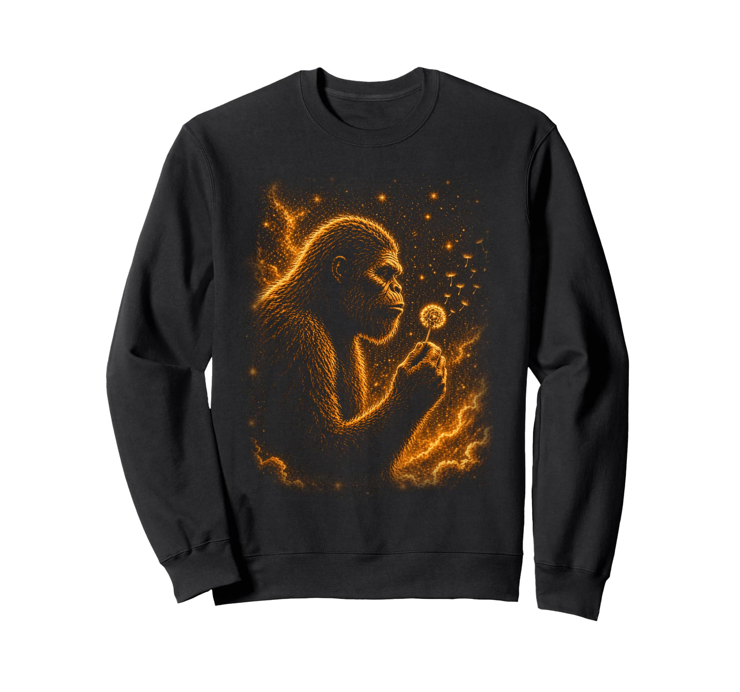 Blowing Wishes Bigfoot Blowing Sweatshirt - Custom Art Print Men Women - T-Shirt, Sweatshirt, Hoodie