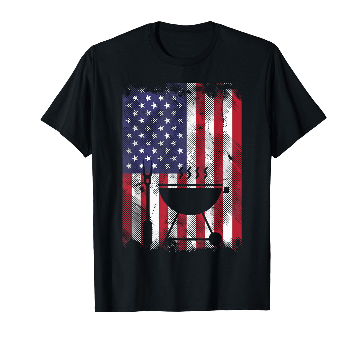 American Flag Bbq Grill Grilling T-Shirt - Fun Novelty Design Men Women - T-Shirt, Sweatshirt, Hoodie