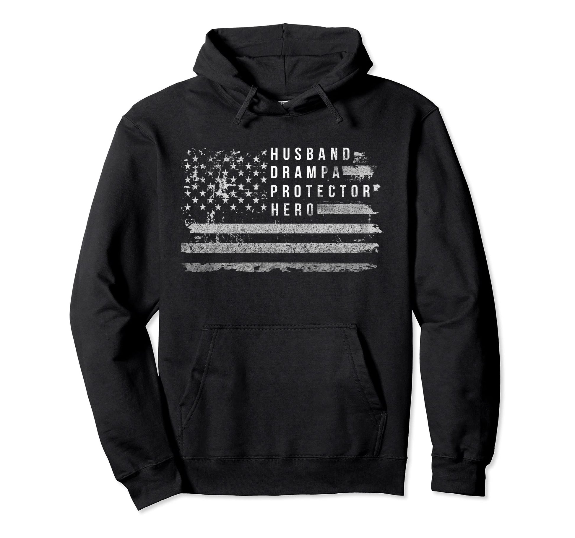 Husband Protector Hero American Flag Hoodie - Minimalist Print for Adults - T-Shirt, Sweatshirt, Hoodie