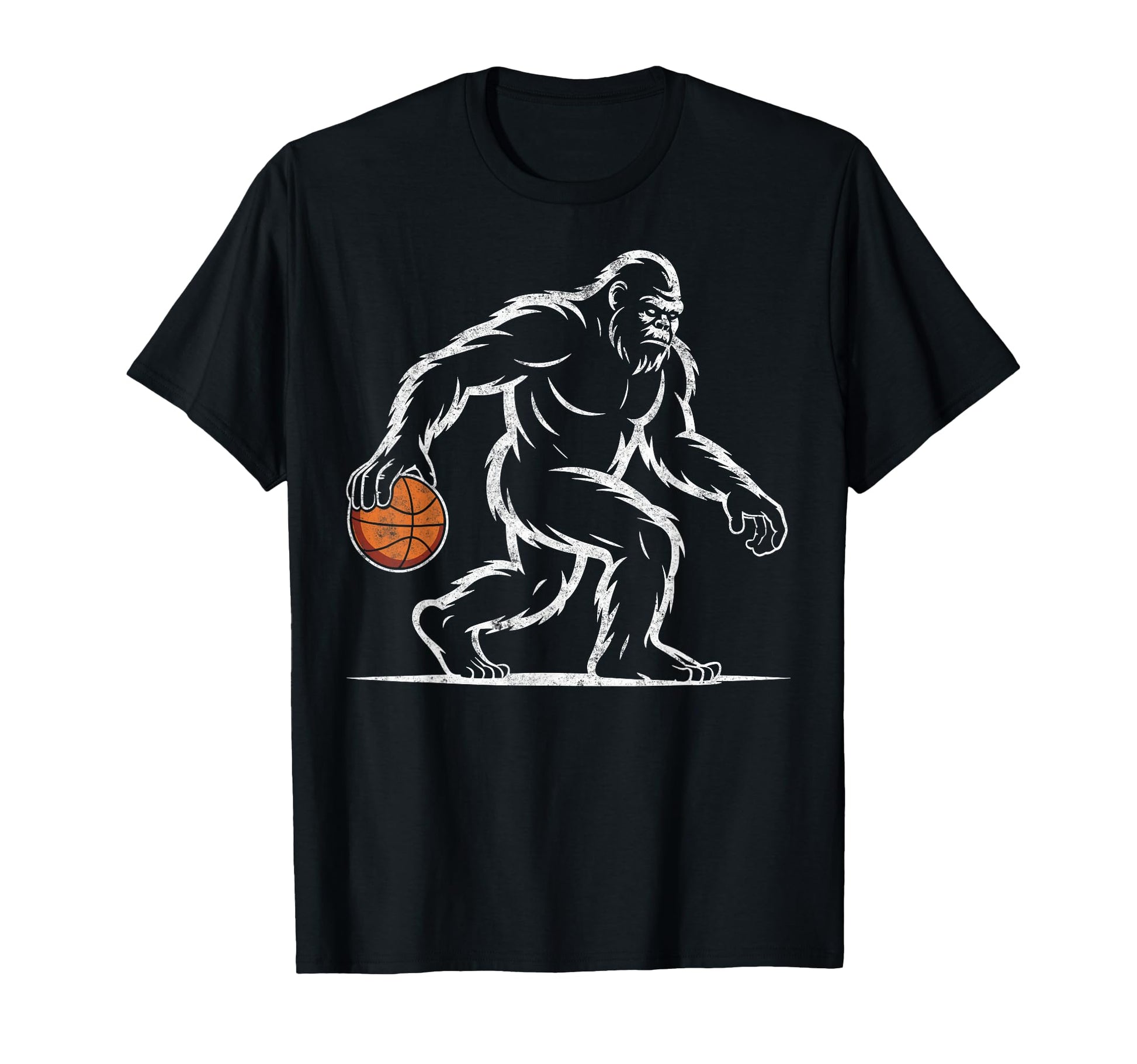 Sasquatch Bigfoot Basketball Ball T-Shirt - Custom Art Print Men Women - T-Shirt, Sweatshirt, Hoodie