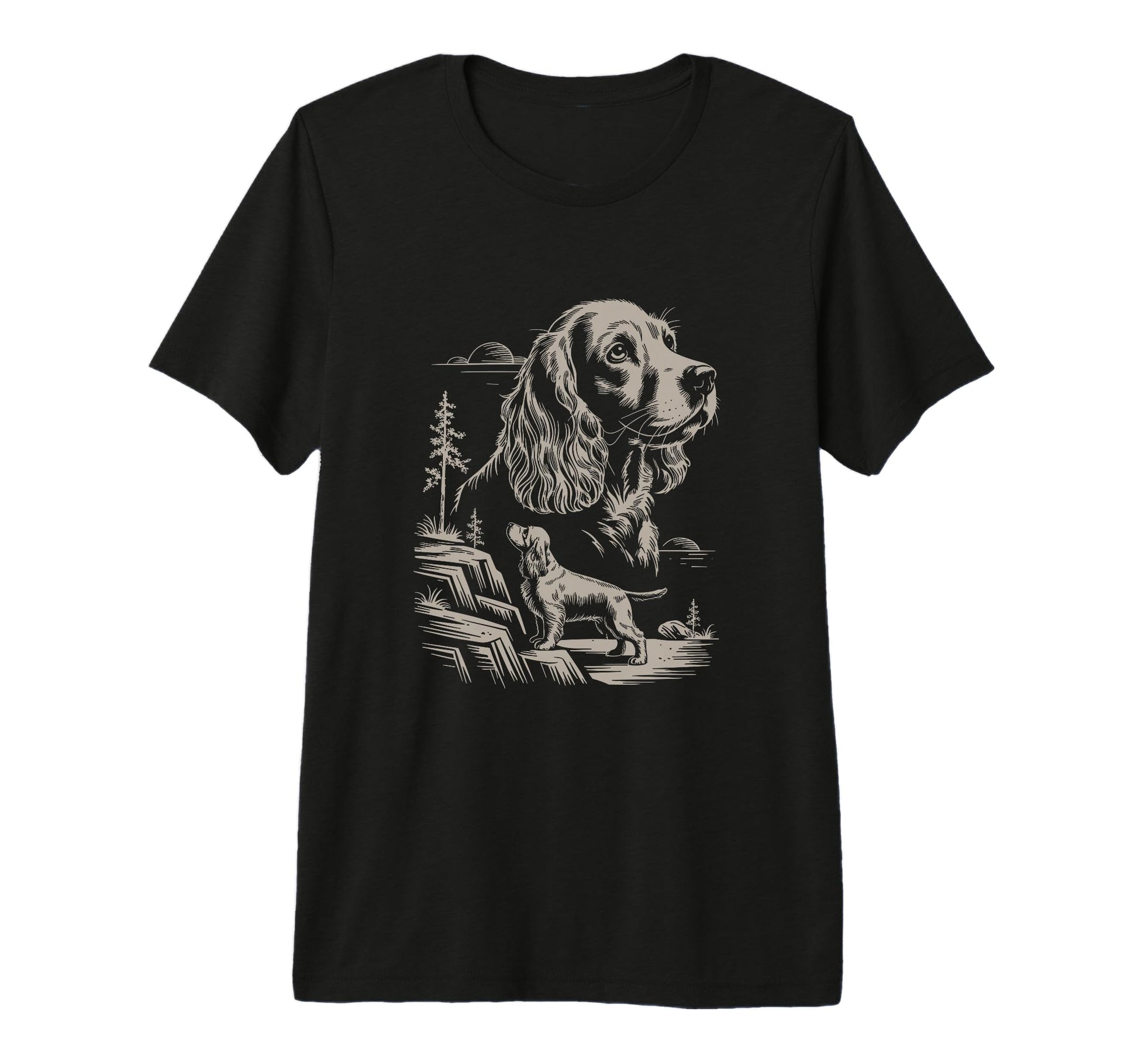 Mom Dad English Springer Spaniel Dog T-Shirt - Minimalist Print for Adults - T-Shirt, Sweatshirt, Hoodie