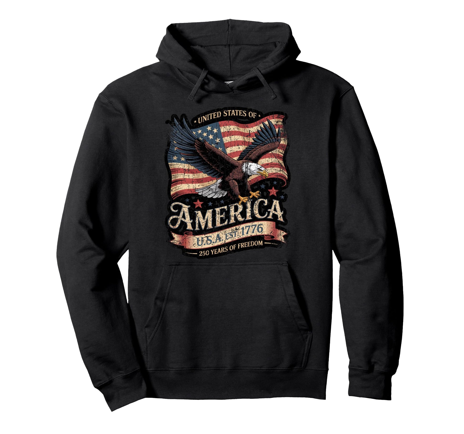 250 Year American Anniversary Usa Flag Hoodie - Novelty Apparel Men Women - T-Shirt, Sweatshirt, Hoodie