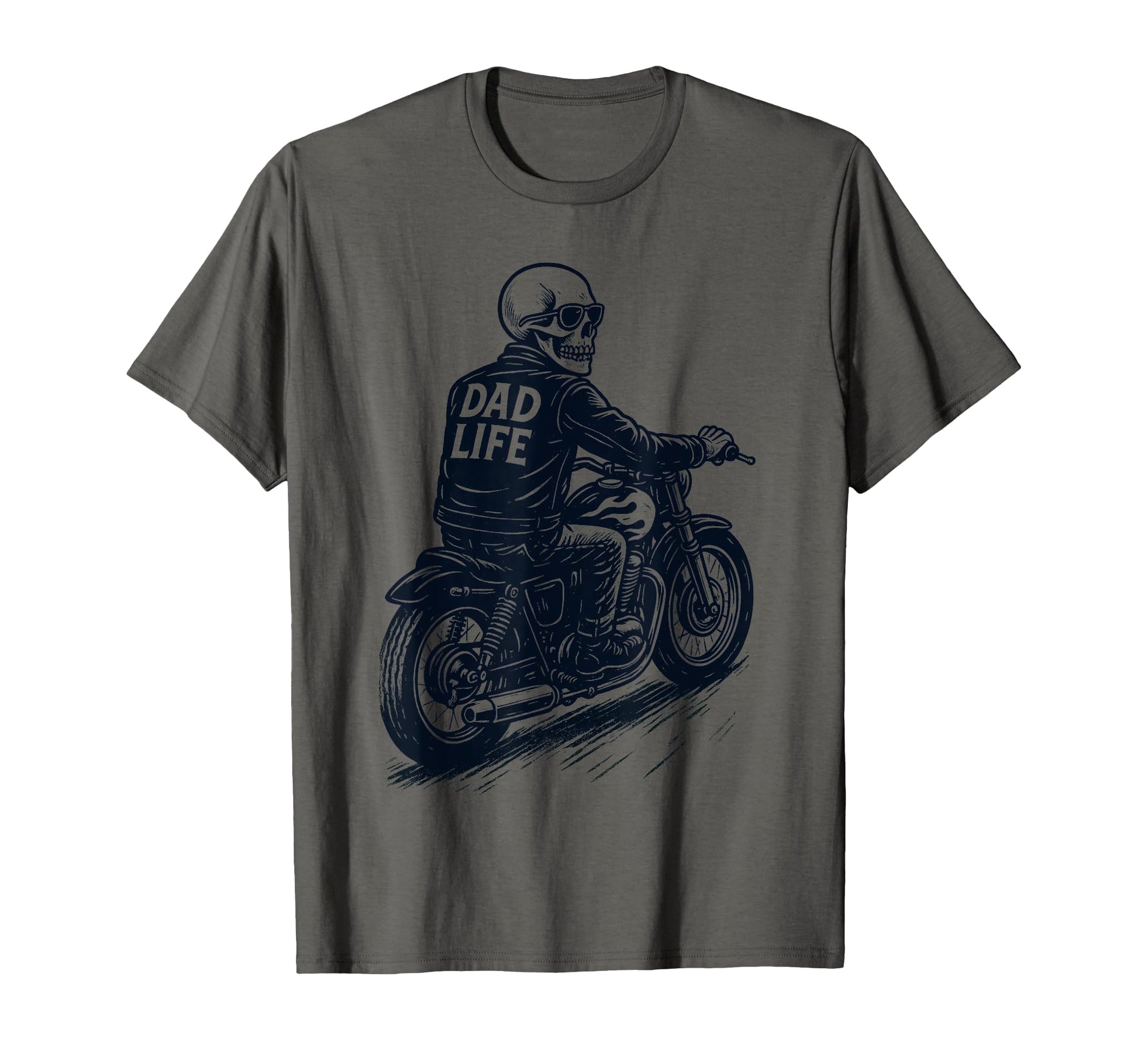 Dad Life Motorcycle Riding Skeleton T-Shirt - Aesthetic Graphic for Adults - T-Shirt, Sweatshirt, Hoodie