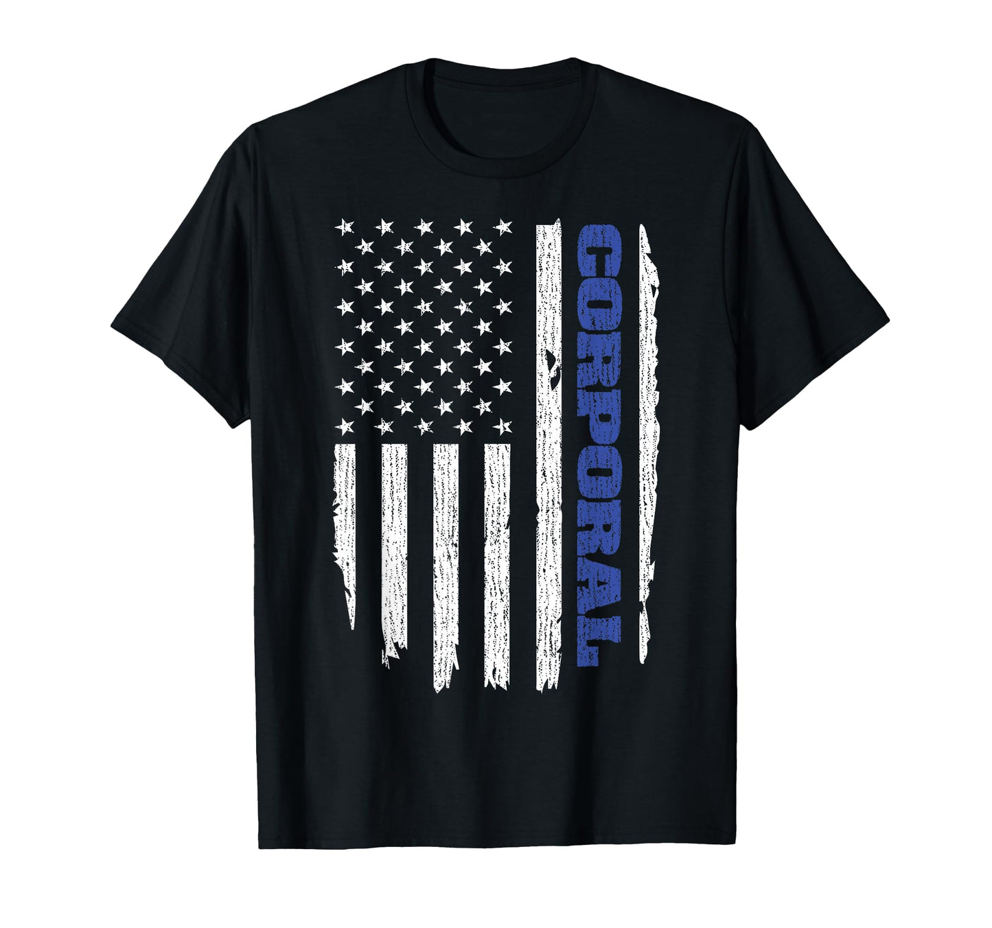 Police Corporal American Flag Usa Thin T-Shirt - Novelty Apparel Men Women - T-Shirt, Sweatshirt, Hoodie