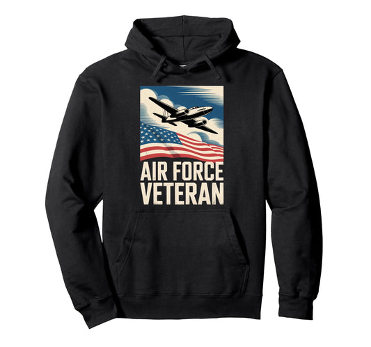 Air Force Veteran Us American Flag Dad Hoodie - Unique Graphic for Adults - T-Shirt, Sweatshirt, Hoodie