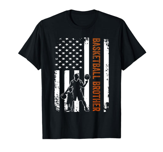 Basketball Brother Usa Us Flag T-Shirt - Graphic Print Men Women - T-Shirt, Sweatshirt, Hoodie